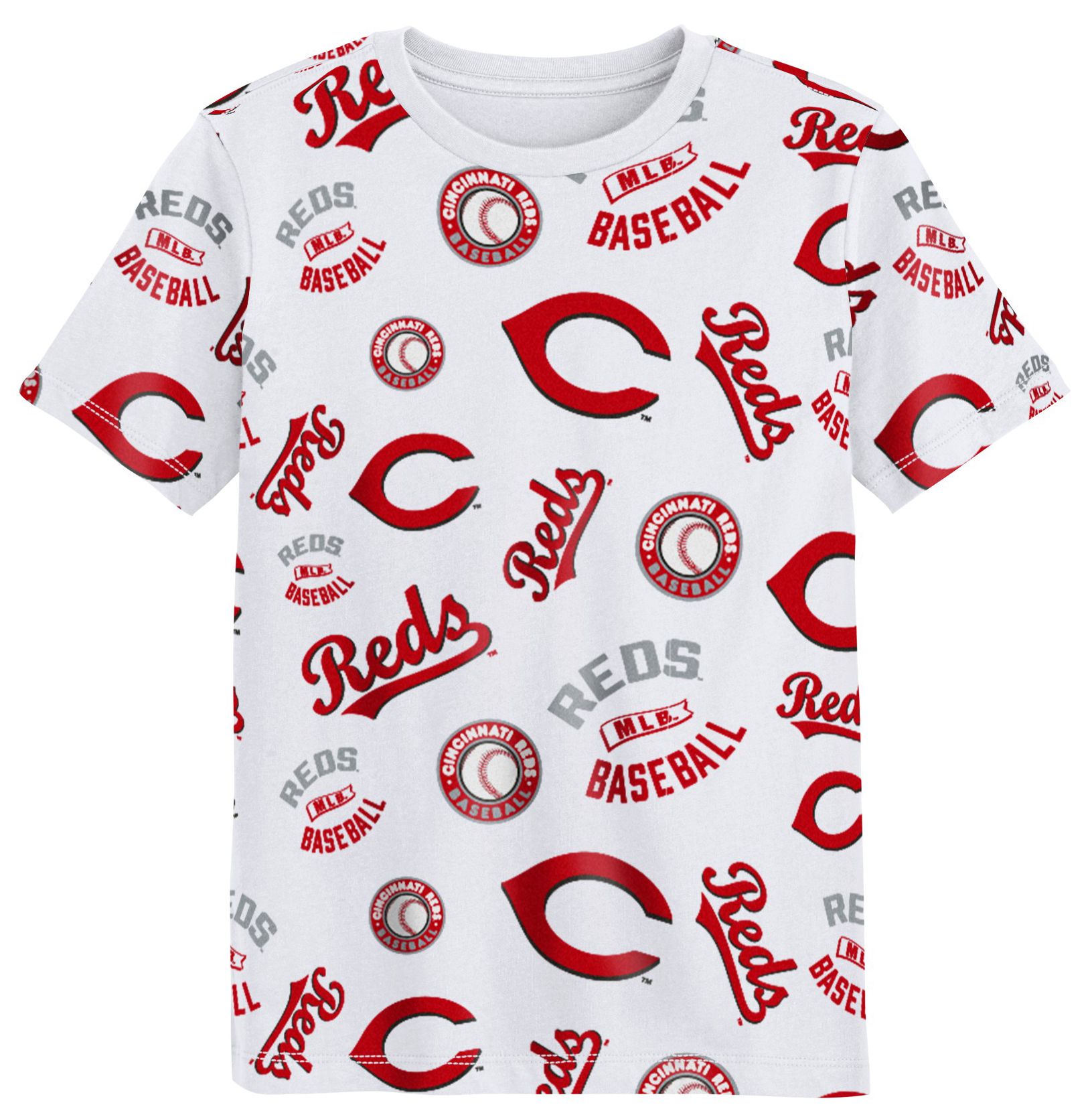 MLB Team Apparel Boys' Cincinnati Reds White Run Down T-Shirt product image