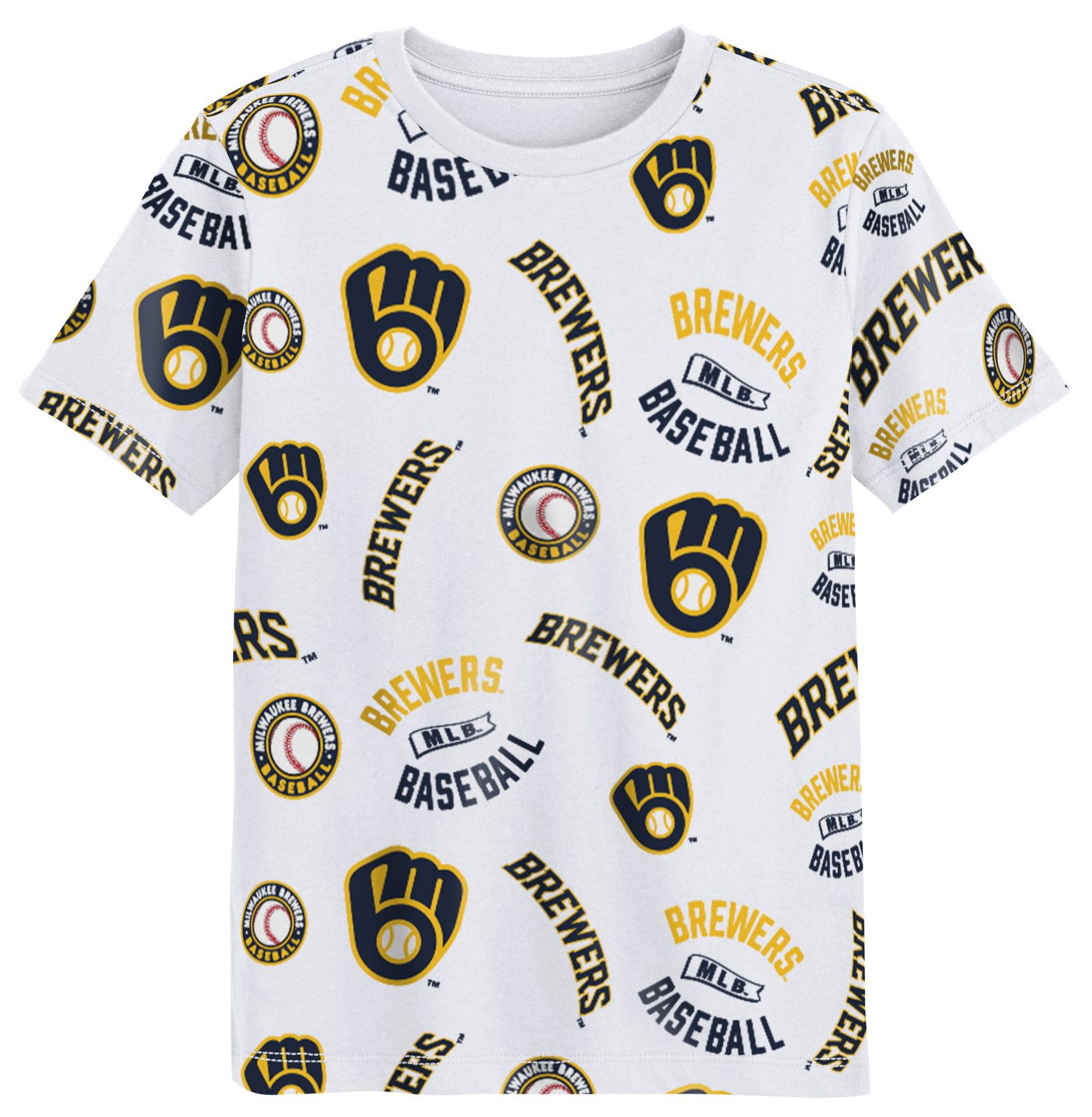 MLB Team Apparel Boys' Milwaukee Brewers White XXX product image