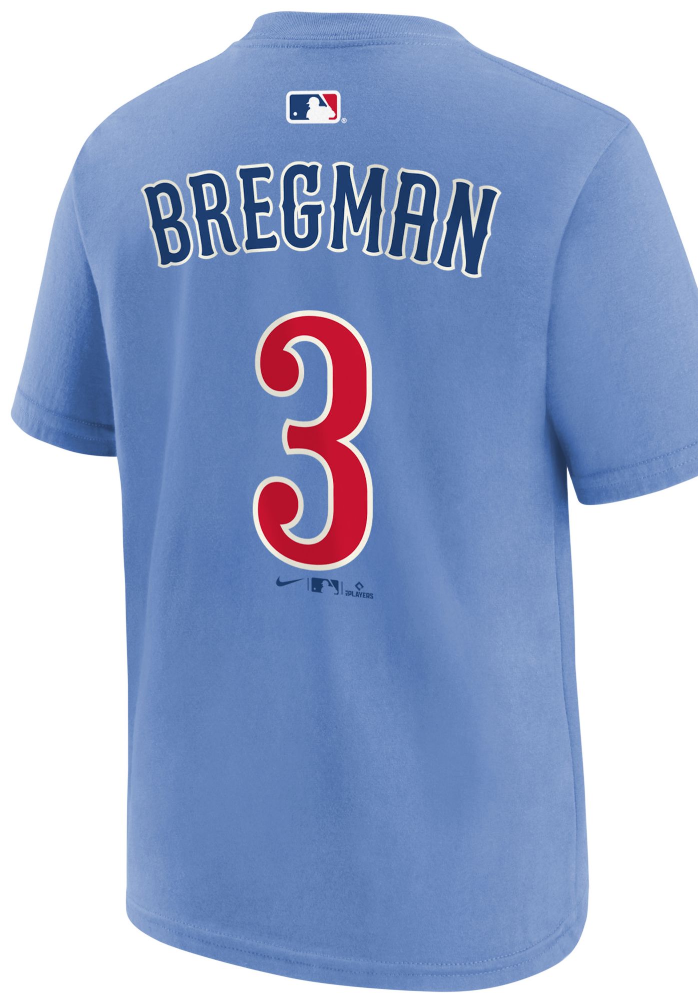 Nike Youth Chicago Cubs Alex Bregman #3 Light Blue Alternate T-Shirt product image