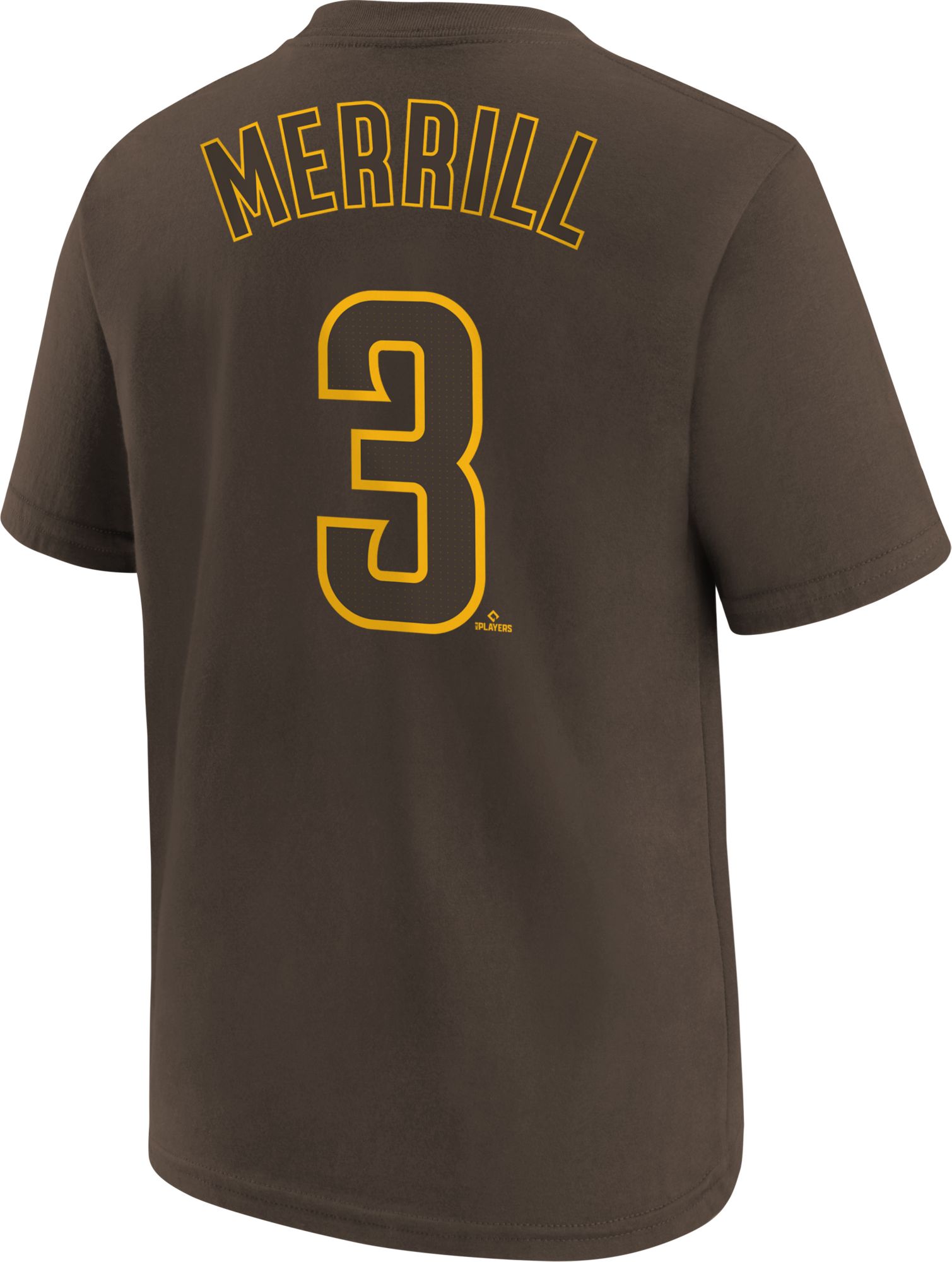 Nike Youth San Diego Padres Jackson Merrill #3 Brown T-Shirt product image