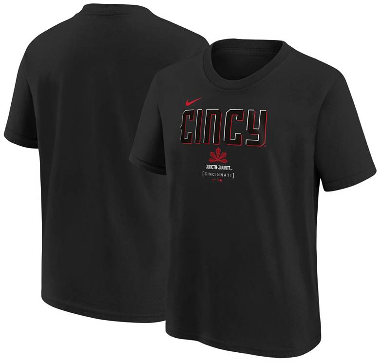 Nike Youth Cincinnati Reds 2025 City Connect Black Logo T Nike Youth Cincinnati Reds 2025 City Connect Black Logo T