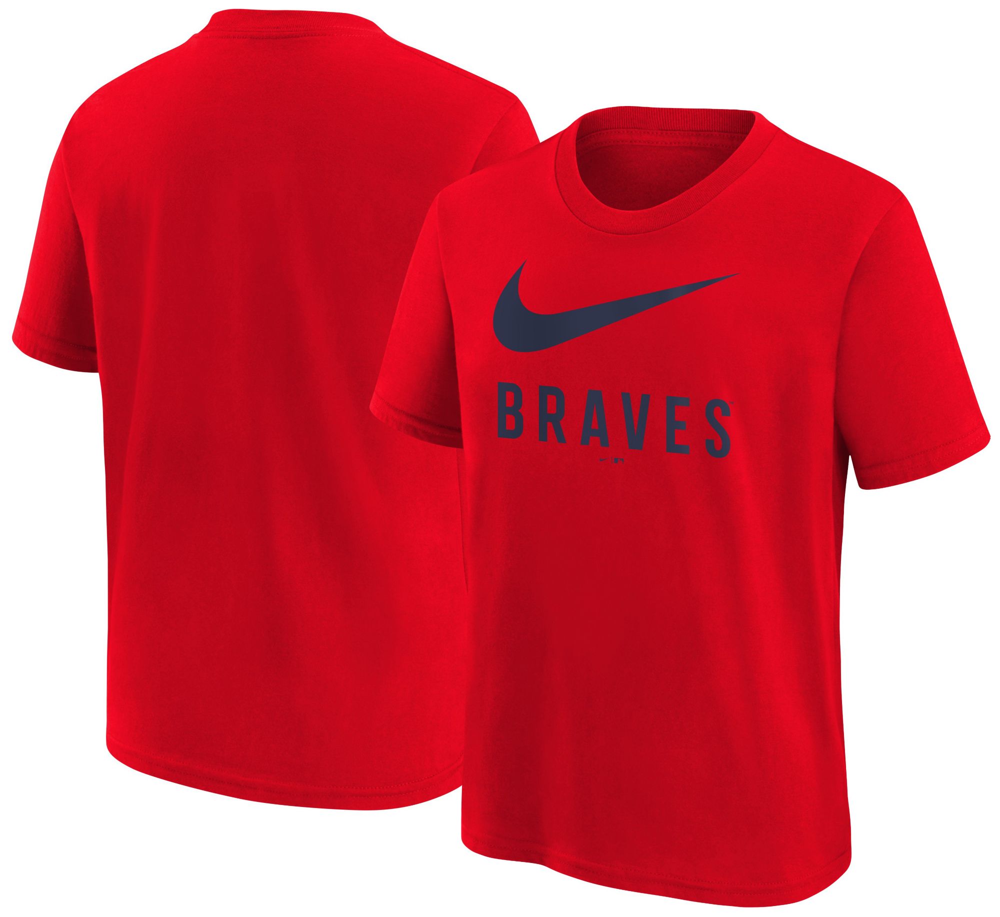 Nike Youth Atlanta Braves Red Swish Cotton T-Shirt product image