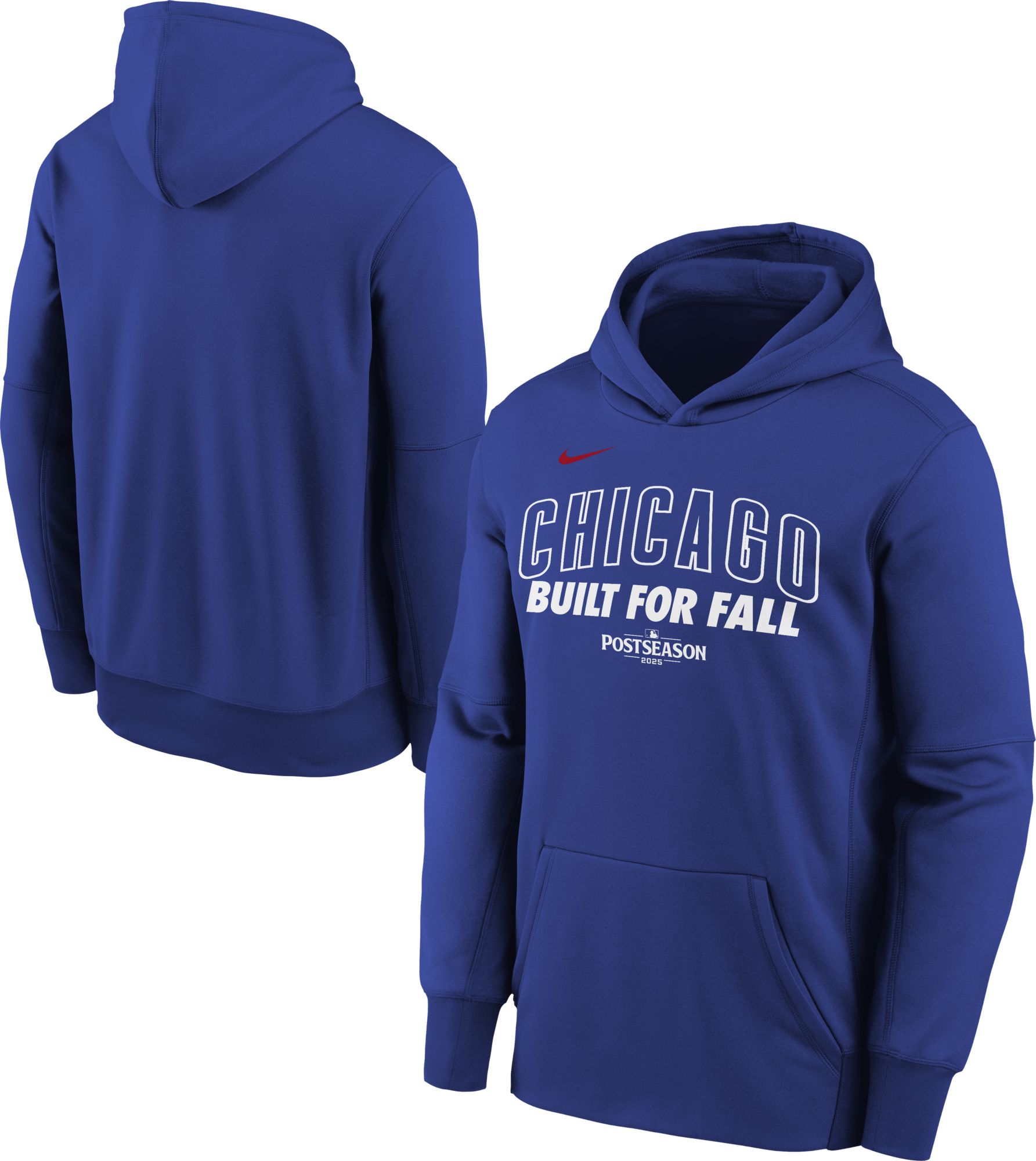 Nike Youth Chicago Cubs 'Built for Fall' 2025 Postseason Participant Therma Authentic Collection Hoodie product image