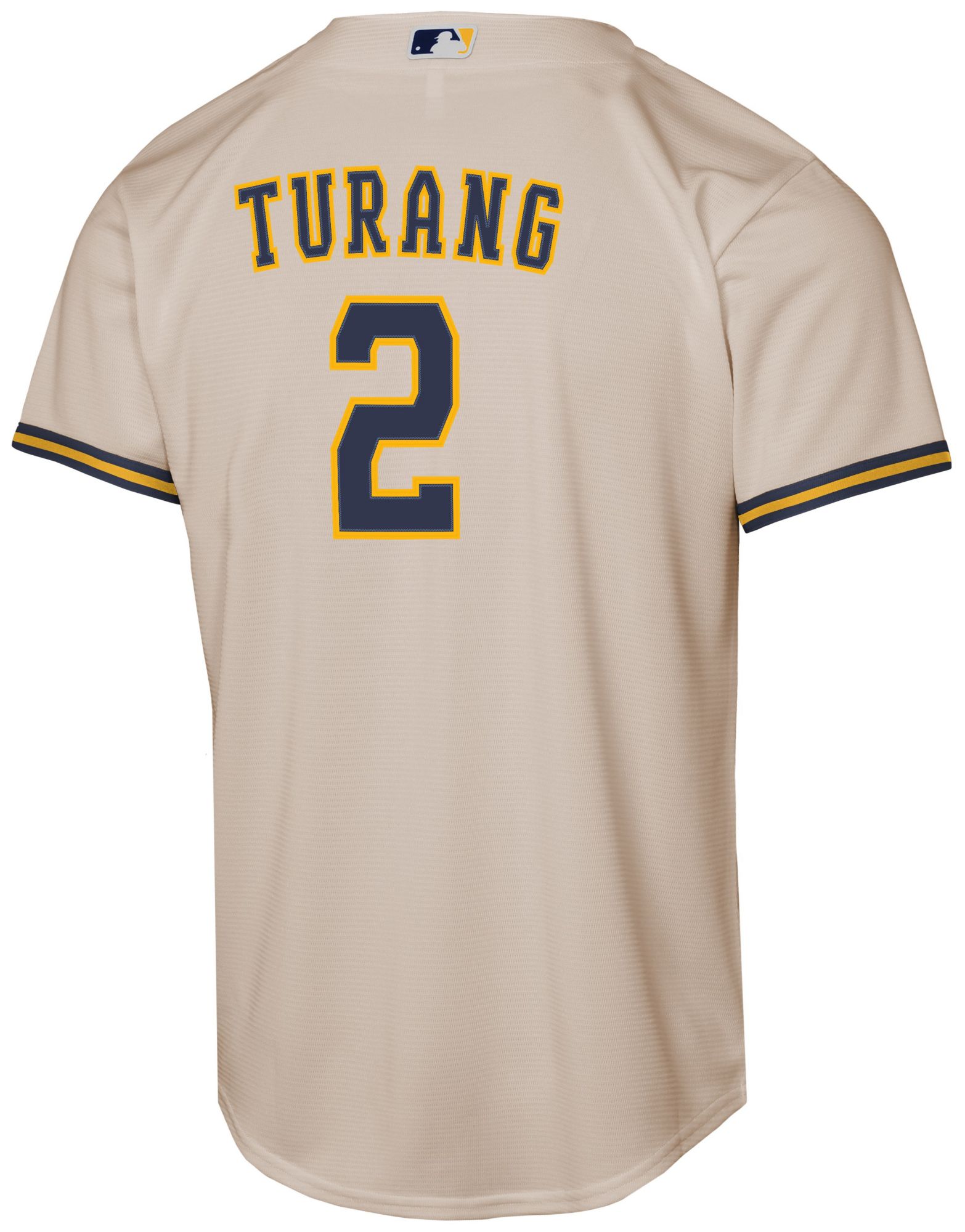 MLB Youth Milwaukee Brewers Brice Turang #2 Cream Replica Jersey product image
