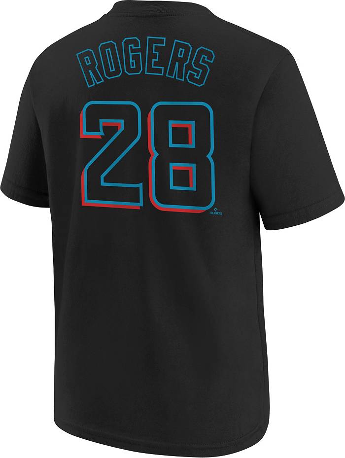 Nike Youth Miami Marlins Trevor Rogers #28 Black T-Shirt