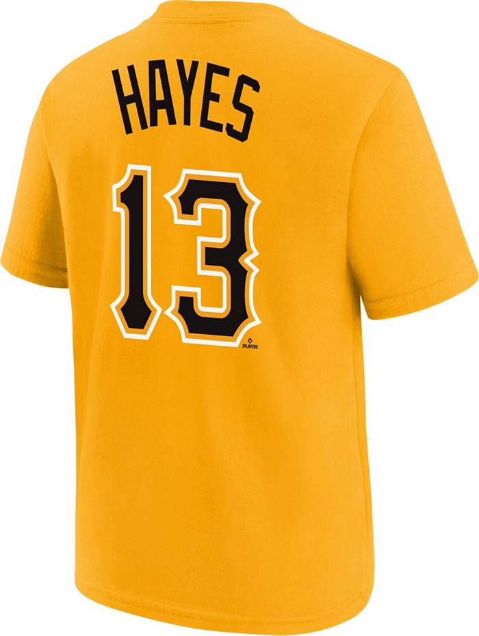 Nike Youth Pittsburgh Pirates City Connect Ke'Bryan Hayes #13 Black Cool  Base Jersey