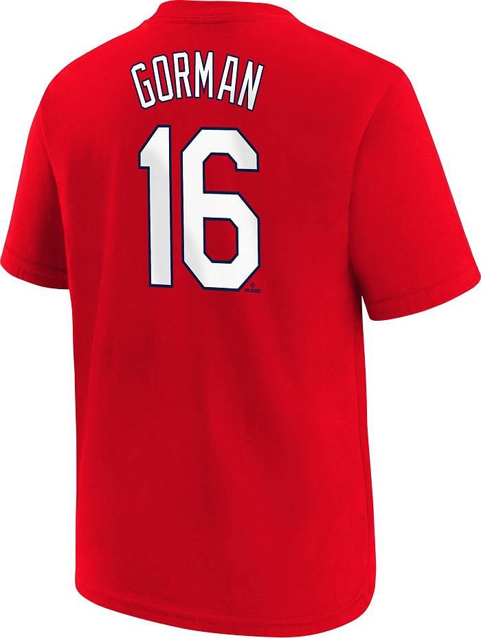 Nike Youth St. Louis Cardinals Nolan Gorman #16 White Cool Base Home Jersey