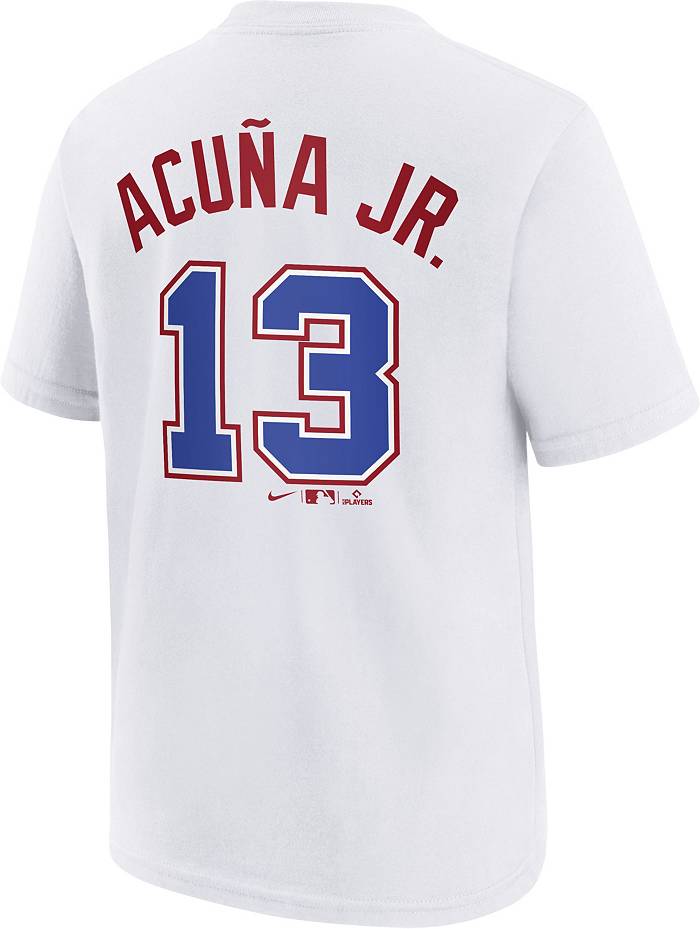 Nike Youth Atlanta Braves Ronald Acuña Jr. #27 Red Home T-Shirt