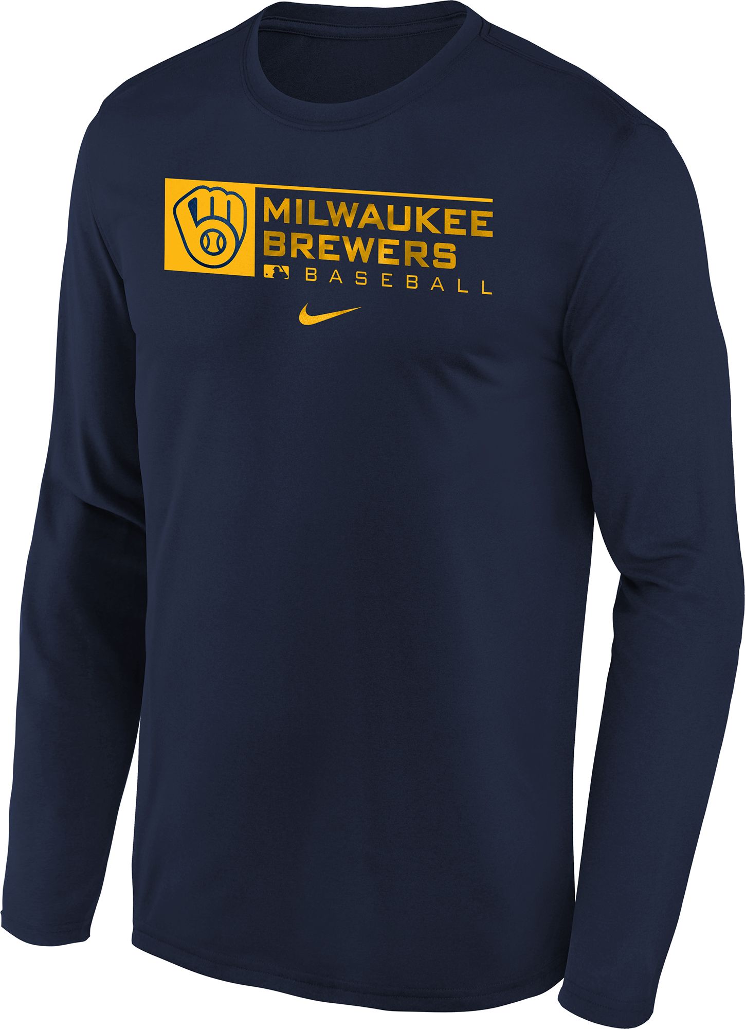 Nike Youth Boys' Milwaukee Brewers Navy Authentic Collection Dri-FIT Legend Long Sleeve T-Shirt product image