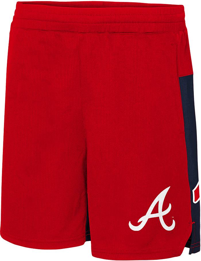 MLB Team Apparel Youth Atlanta Braves Red Colorblock Shorts
