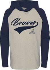 MLB Team Apparel Youth Atlanta Braves Navy Bases Loaded Hooded Long Sleeve T-Shirt product image