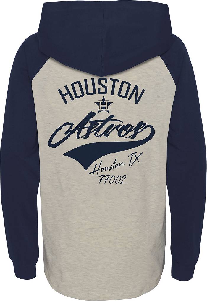 MLB Team Apparel Youth Houston Astros Navy Bases Loaded Hooded Long Sleeve  T-Shirt
