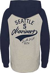 MLB Team Apparel Youth Seattle Mariners Navy Bases Loaded Hooded Long Sleeve  T-Shirt