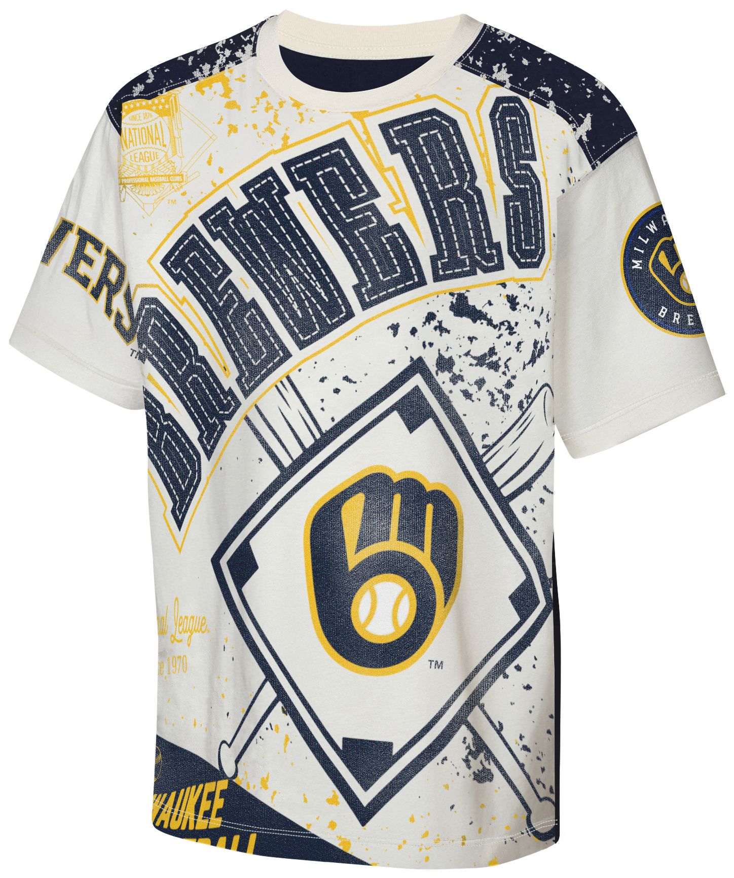 MLB Team Apparel Youth Milwaukee Brewers Top Player All Over Print T-Shirt product image