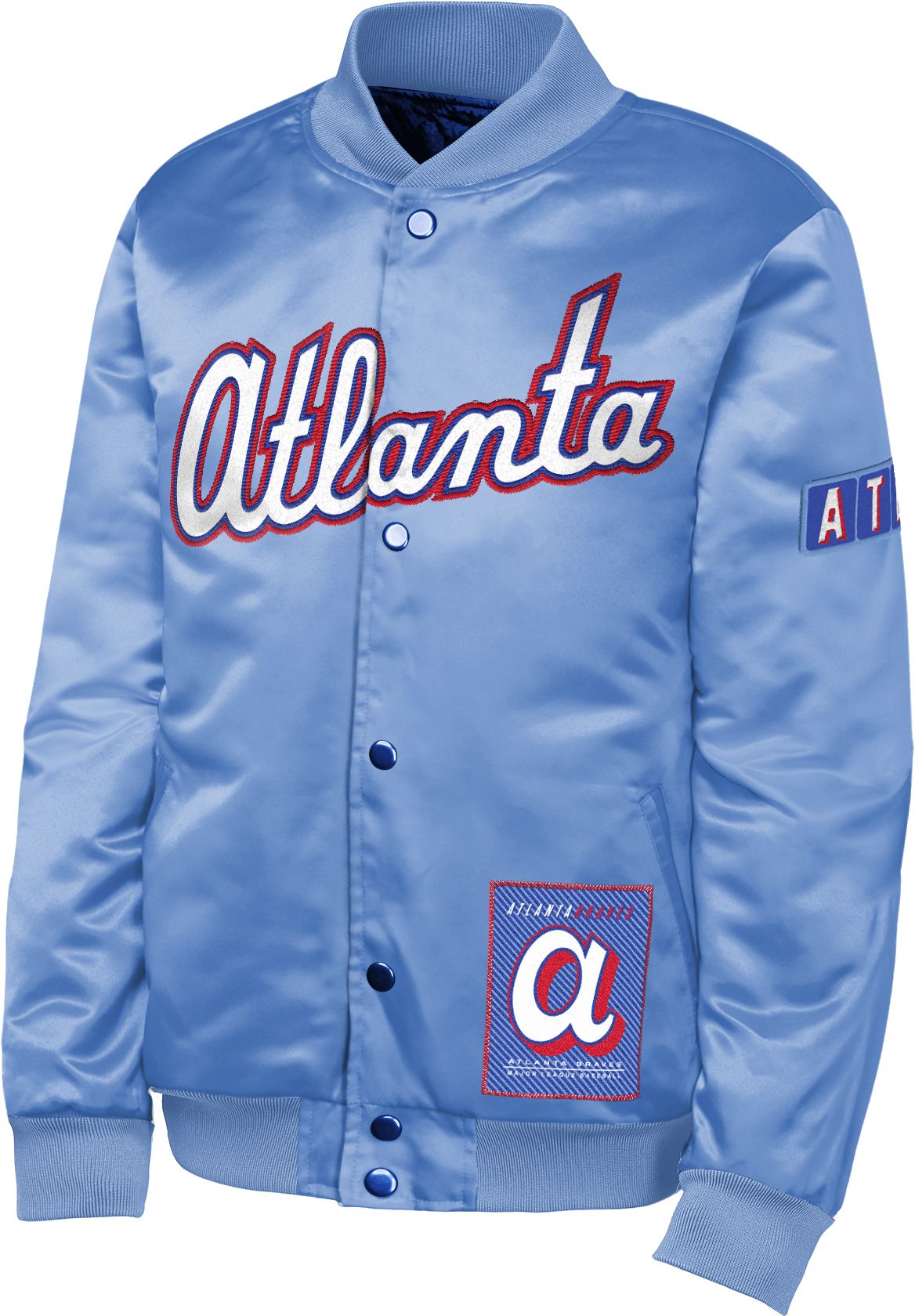 MLB Team Apparel Youth Atlanta Braves Tan 2026 City Connect Satin Jacket product image