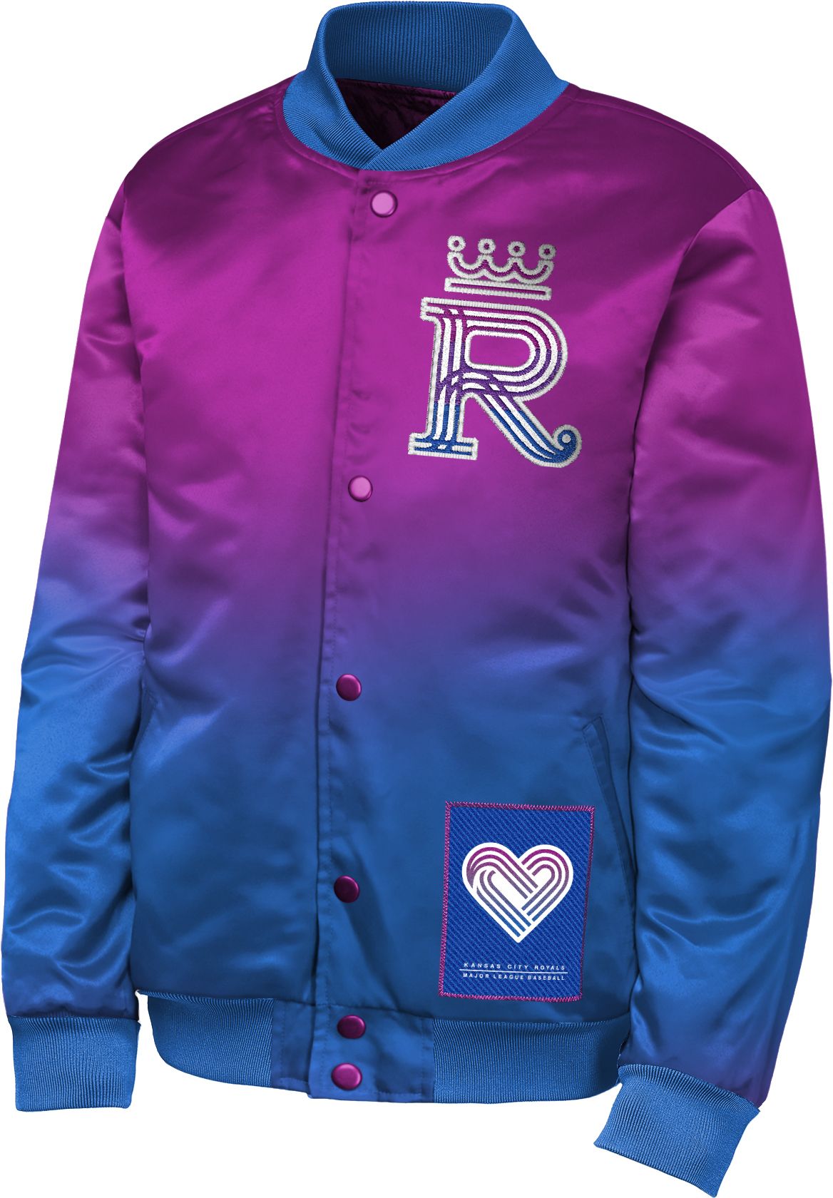 MLB Team Apparel Youth Kansas City Royals Tan 2026 City Connect Satin Jacket product image