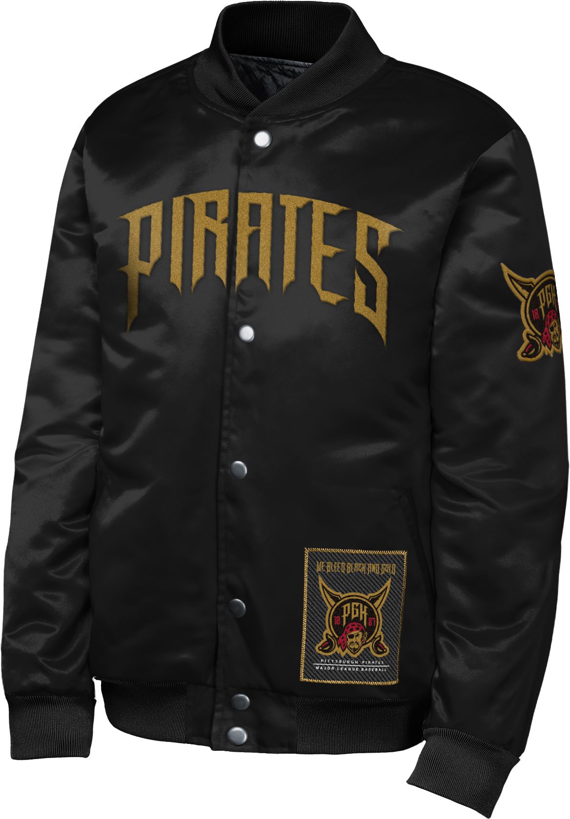 MLB Team Apparel Youth Pittsburgh Pirates Tan 2026 City Connect Satin Jacket product image