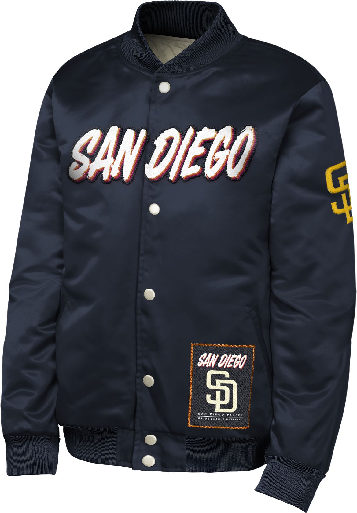 MLB Team Apparel Youth San Diego Padres Tan 2026 City Connect Satin Jacket product image