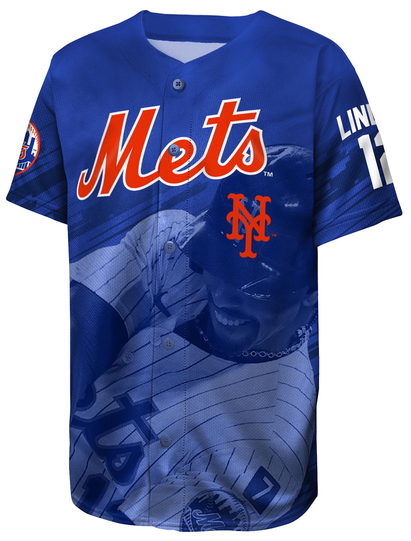 Nike Youth New York Mets Francisco Lindor #12 Satin Replica Jersey product image