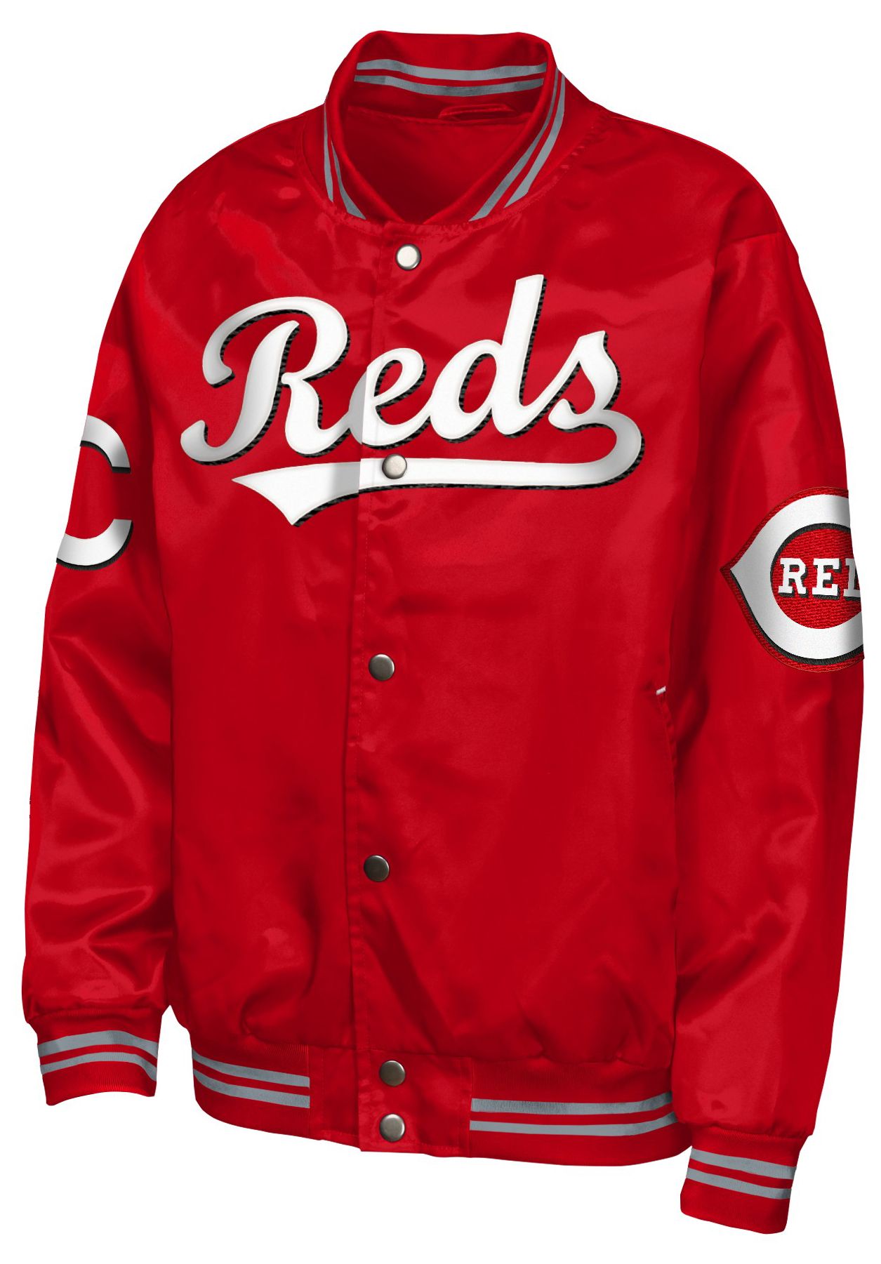 MLB Team Apparel Youth Cincinnati Reds  Tailsweep Satin Jacket product image