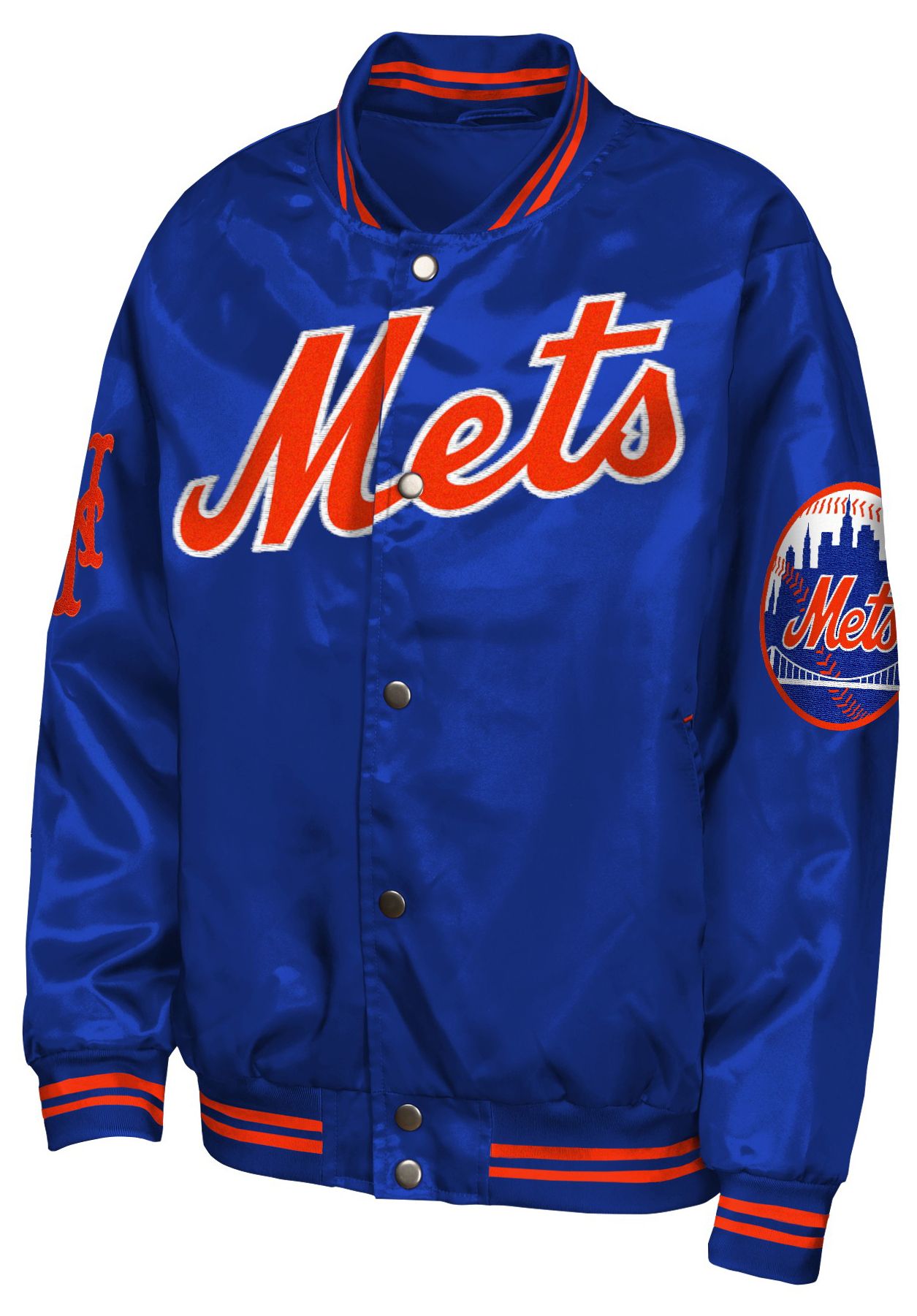 MLB Team Apparel Youth New York Mets Tailsweep Satin Jacket product image