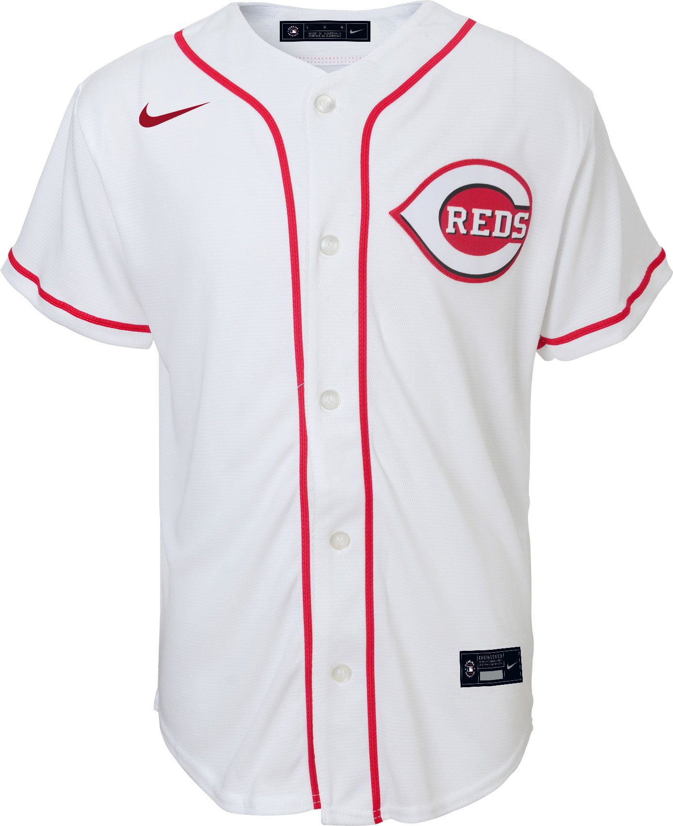 Nike Youth Cincinnati Reds Tyler Stephenson #37 White Cool Base Home Jersey