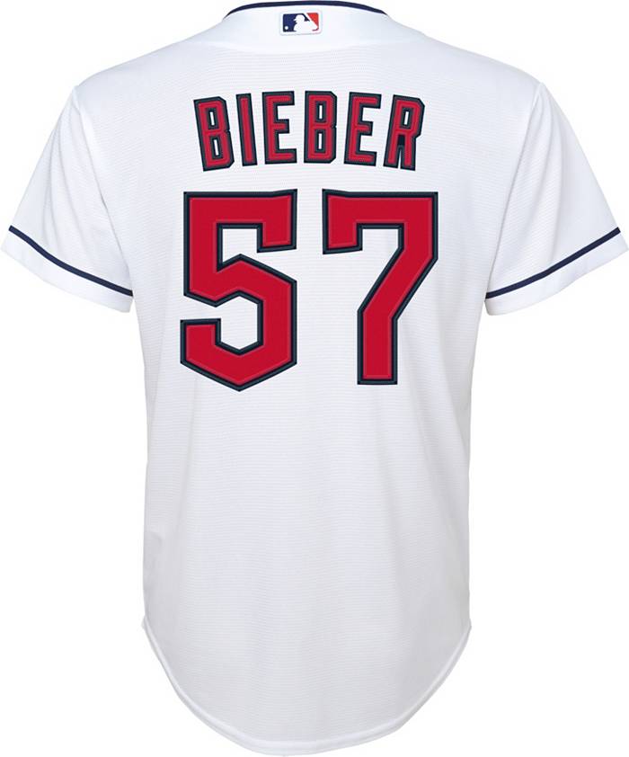 Nike Youth Cleveland Guardians Shane Bieber #57 White Replica