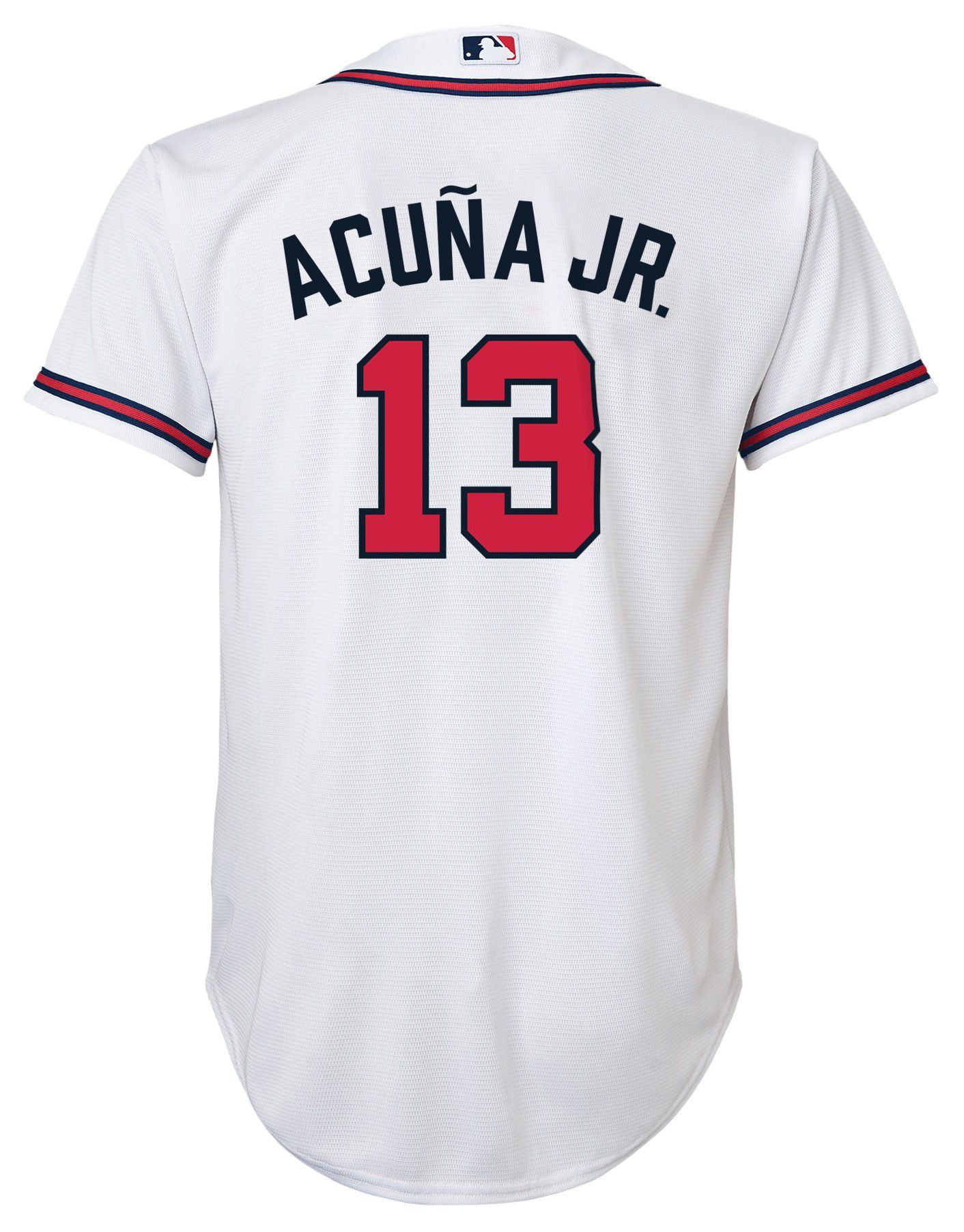 Nike Youth Atlanta Braves Ronald Acuña Jr. #13 White Home Cool Base Jersey product image