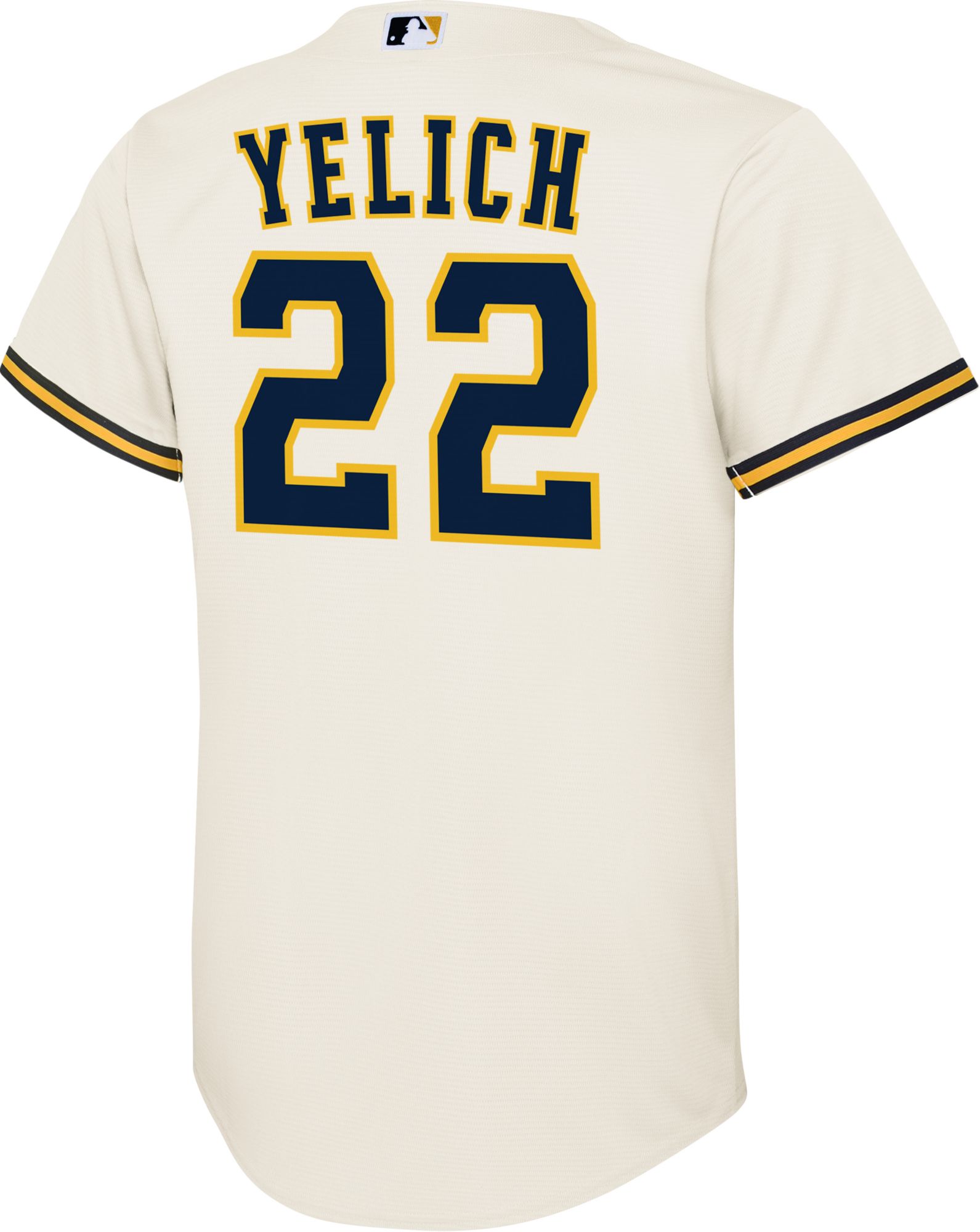 Nike Youth Replica Milwaukee Brewers Christian Yelich #22 White Home Cool Base Jersey product image