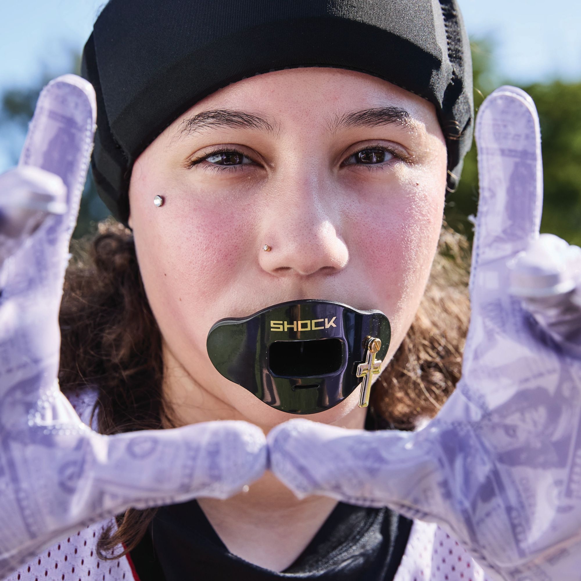 Shock Doctor 3D Gold Cross Max Airflow Mouthguard product image