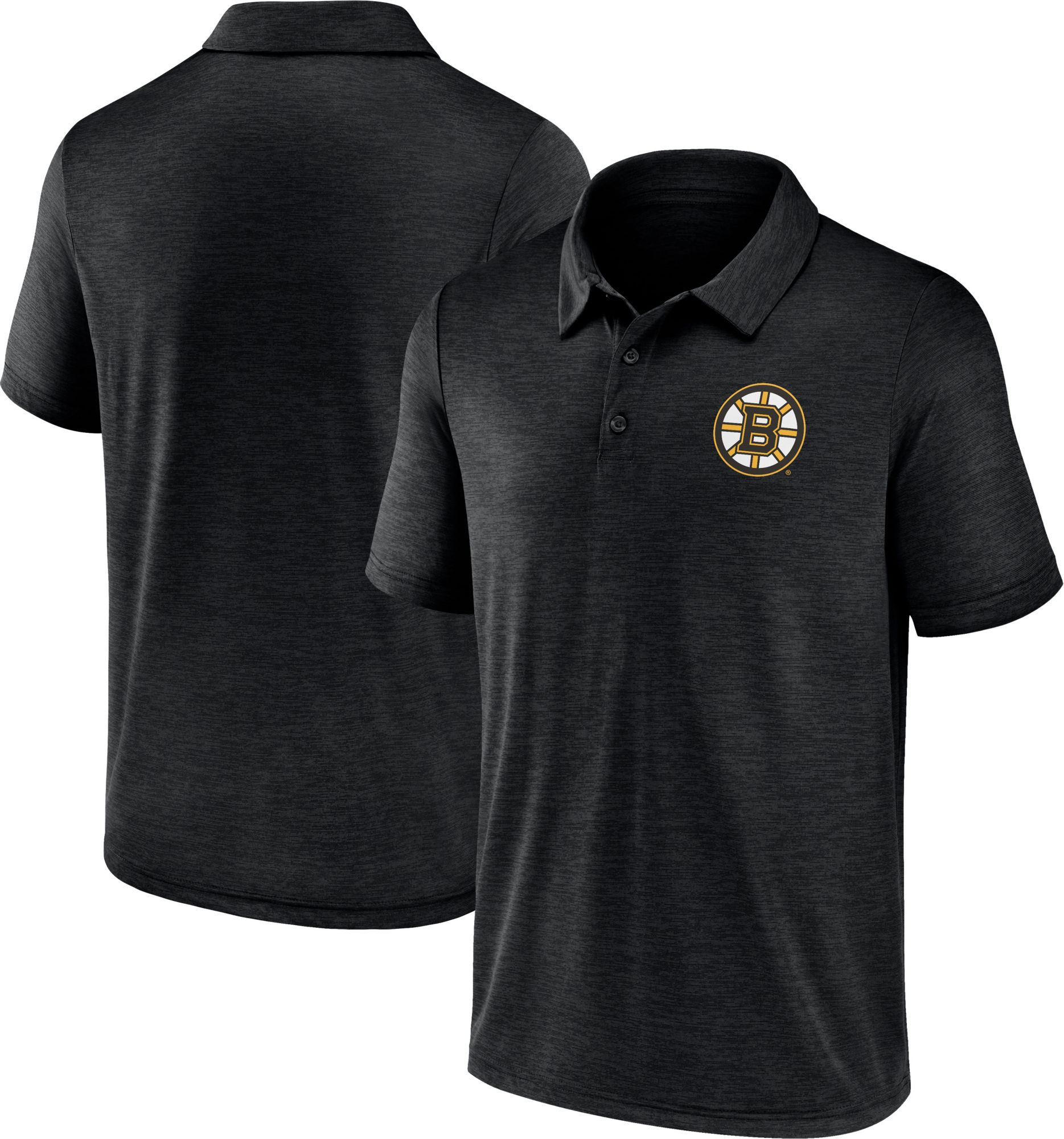 NHL Adult Boston Bruins Essential Striated Black Polo product image