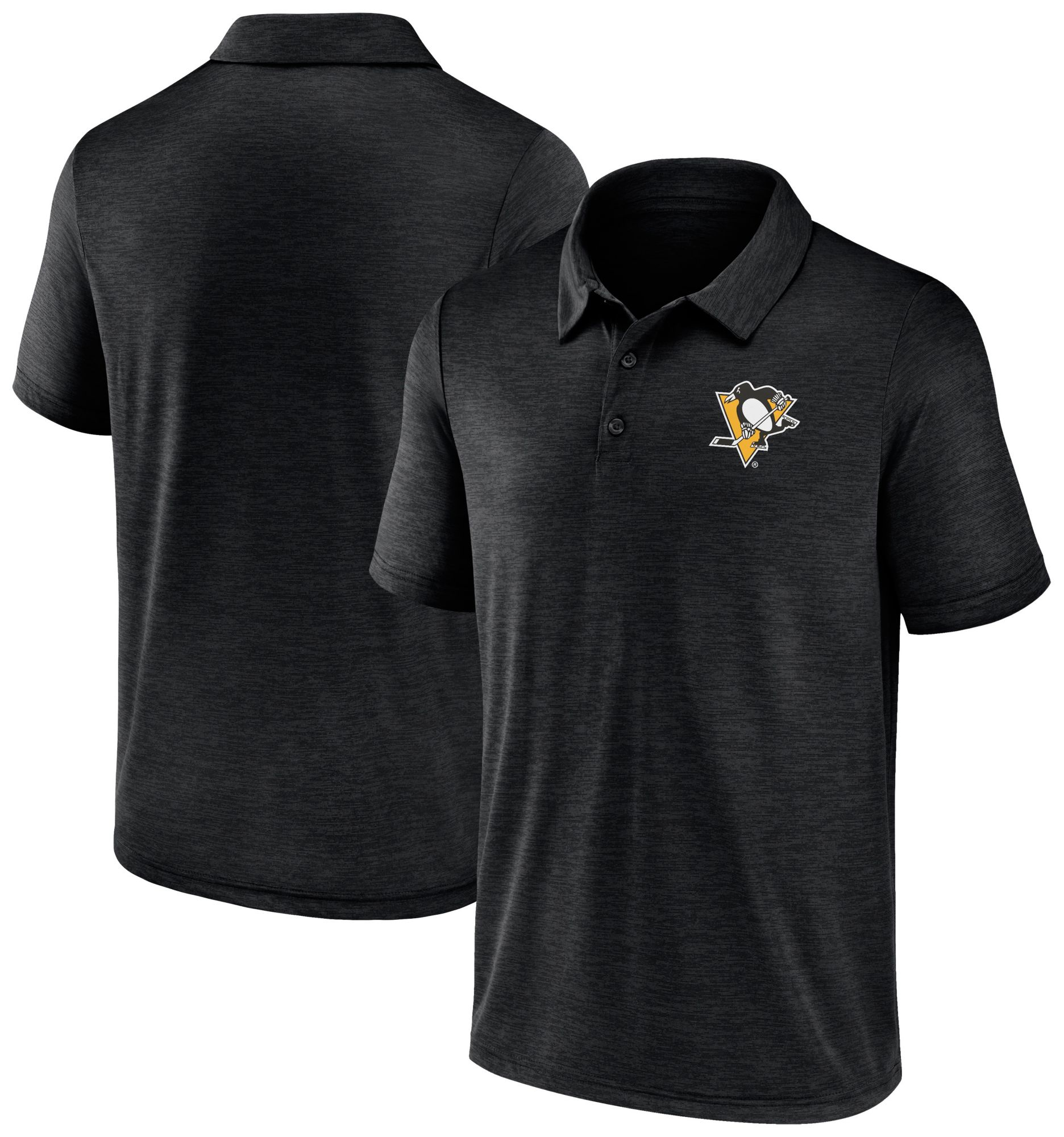 NHL Adult Pittsburgh Penguins Essential Striated Black Polo product image