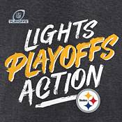 NFL Men's Pittsburgh Steelers 2021 Lights Playoffs Action Charcoal Heather Hoodie product image