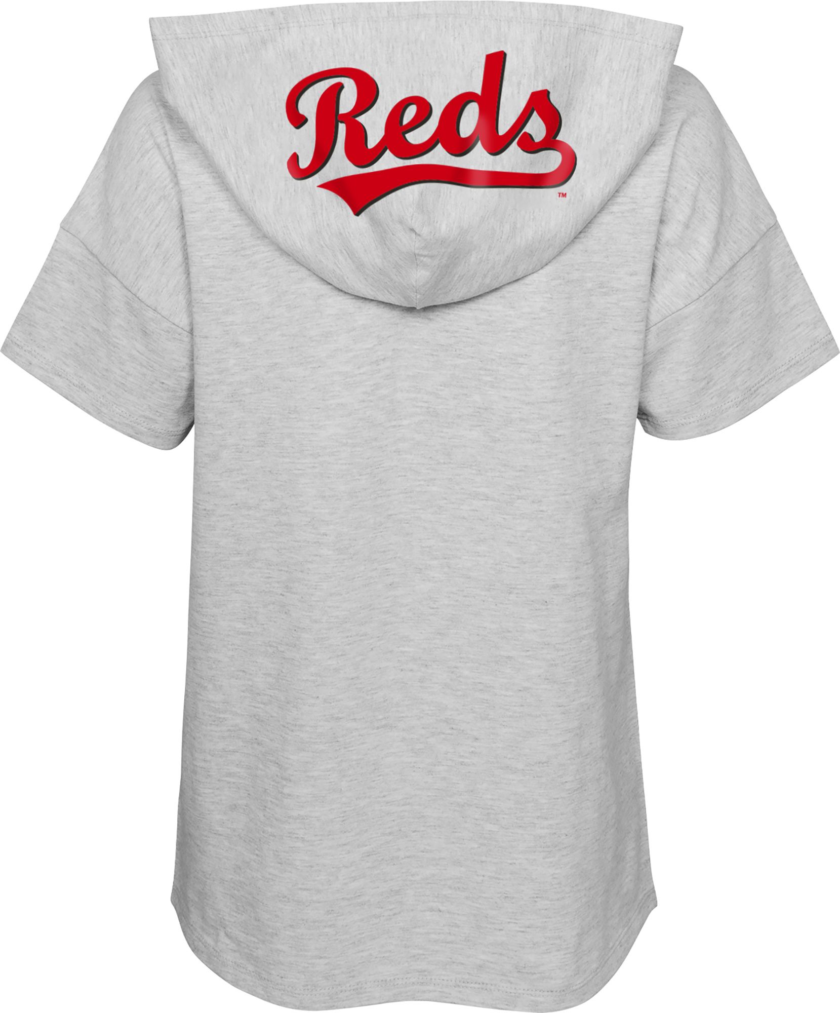 MLB Girls' Cincinnati Reds Gray Clubhouse Short Sleeve Hoodie product image