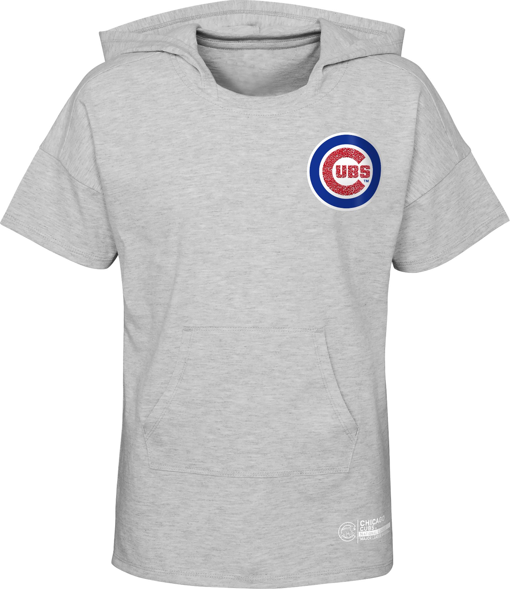 MLB Girls' Chicago Cubs Gray Clubhouse Short Sleeve Hoodie product image
