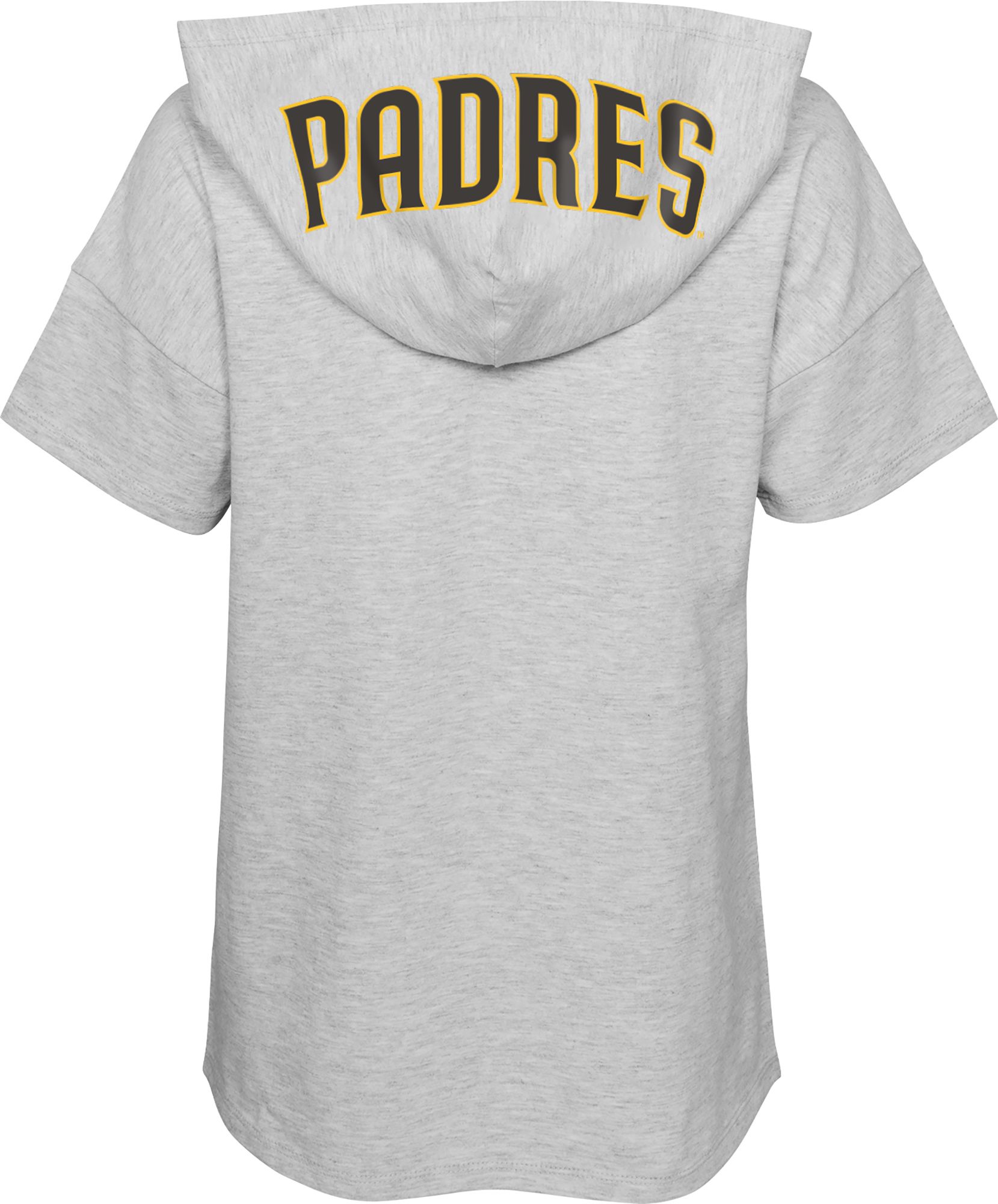 MLB Girls' San Diego Padres Gray Clubhouse Short Sleeve Hoodie product image