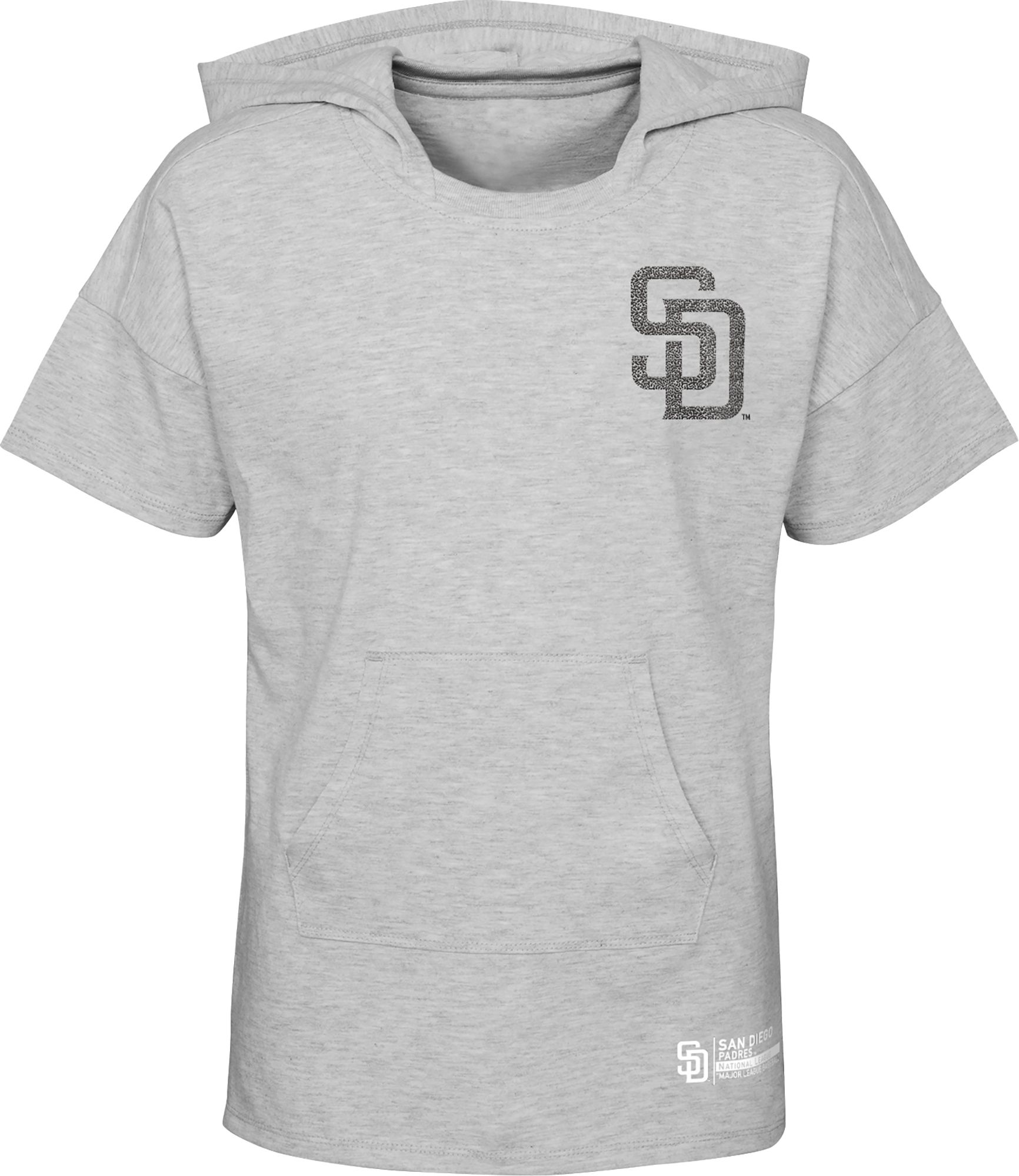 MLB Girls' San Diego Padres Gray Clubhouse Short Sleeve Hoodie product image