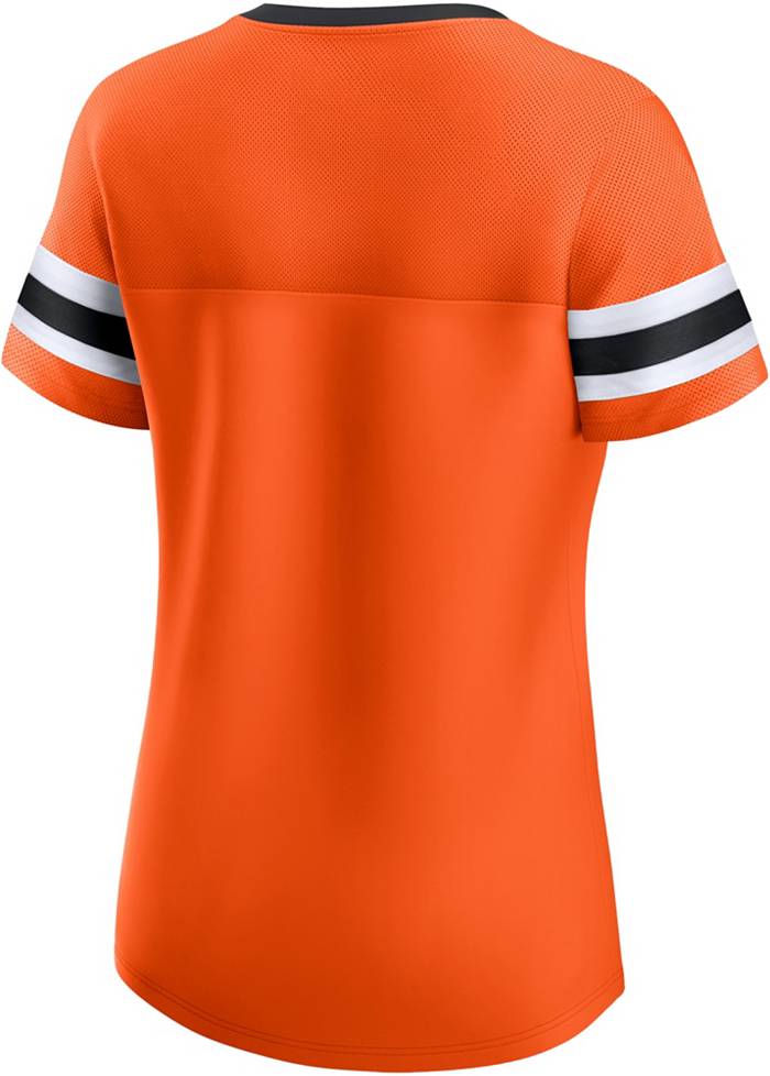 NHL Women's Philadelphia Flyers Iconic Athena Orange Lace-Up T