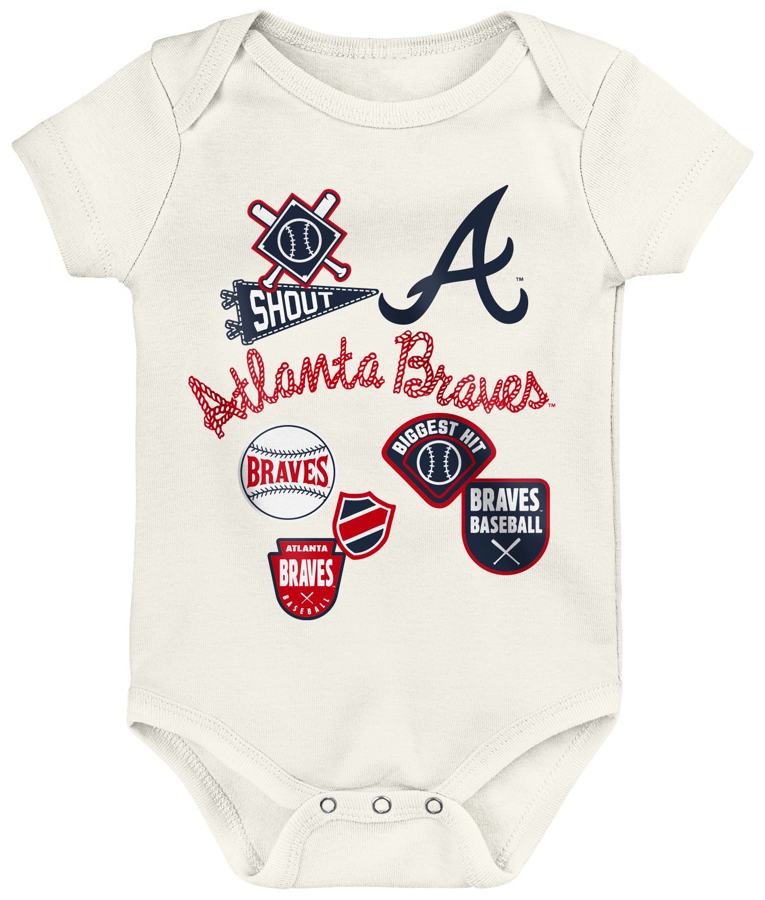 MLB Team Apparel Infant Atlanta Braves Home Plate 3-Piece Creeper product image