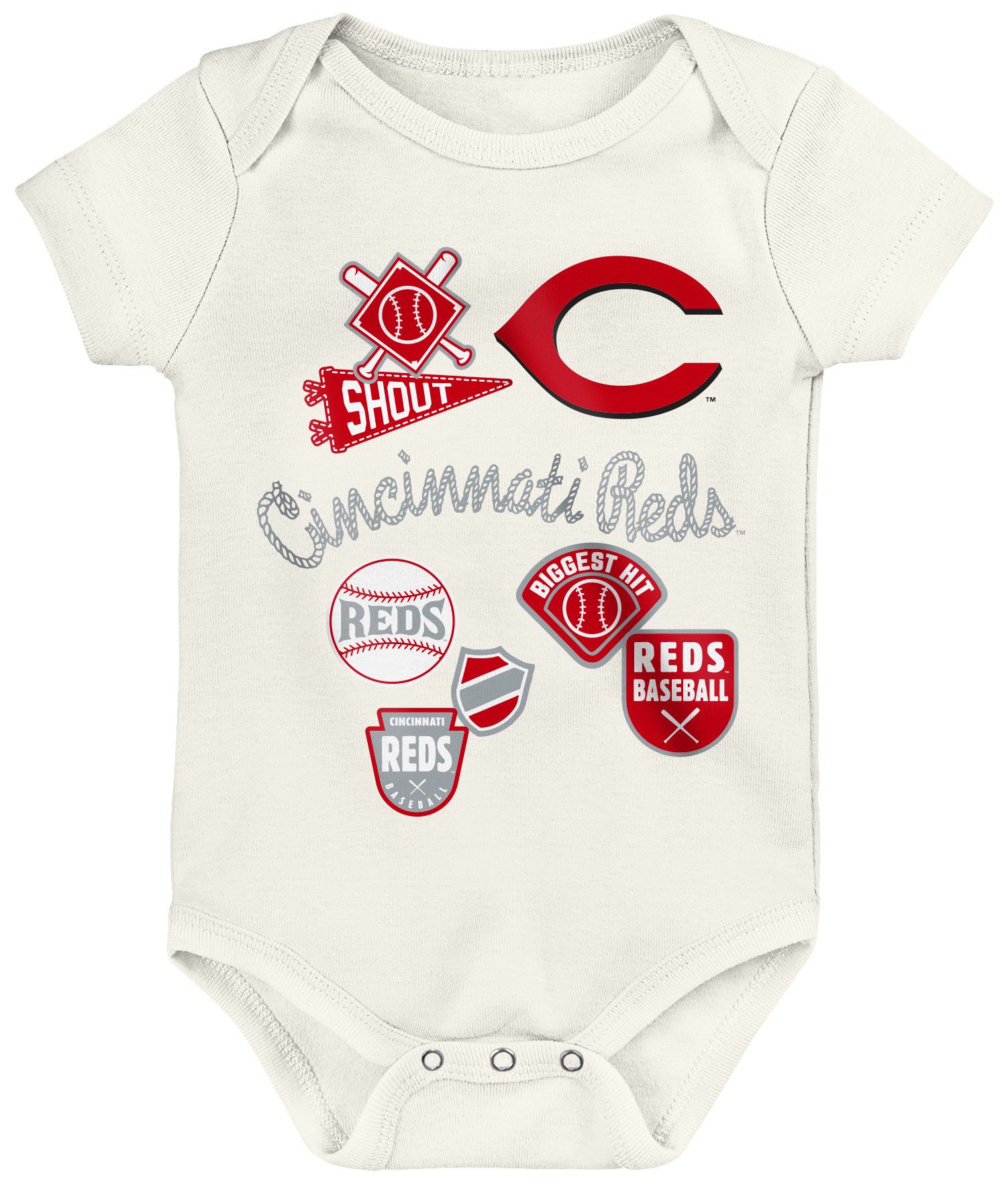 MLB Team Apparel Infant Cincinnati Reds Home Plate 3-Piece Creeper product image