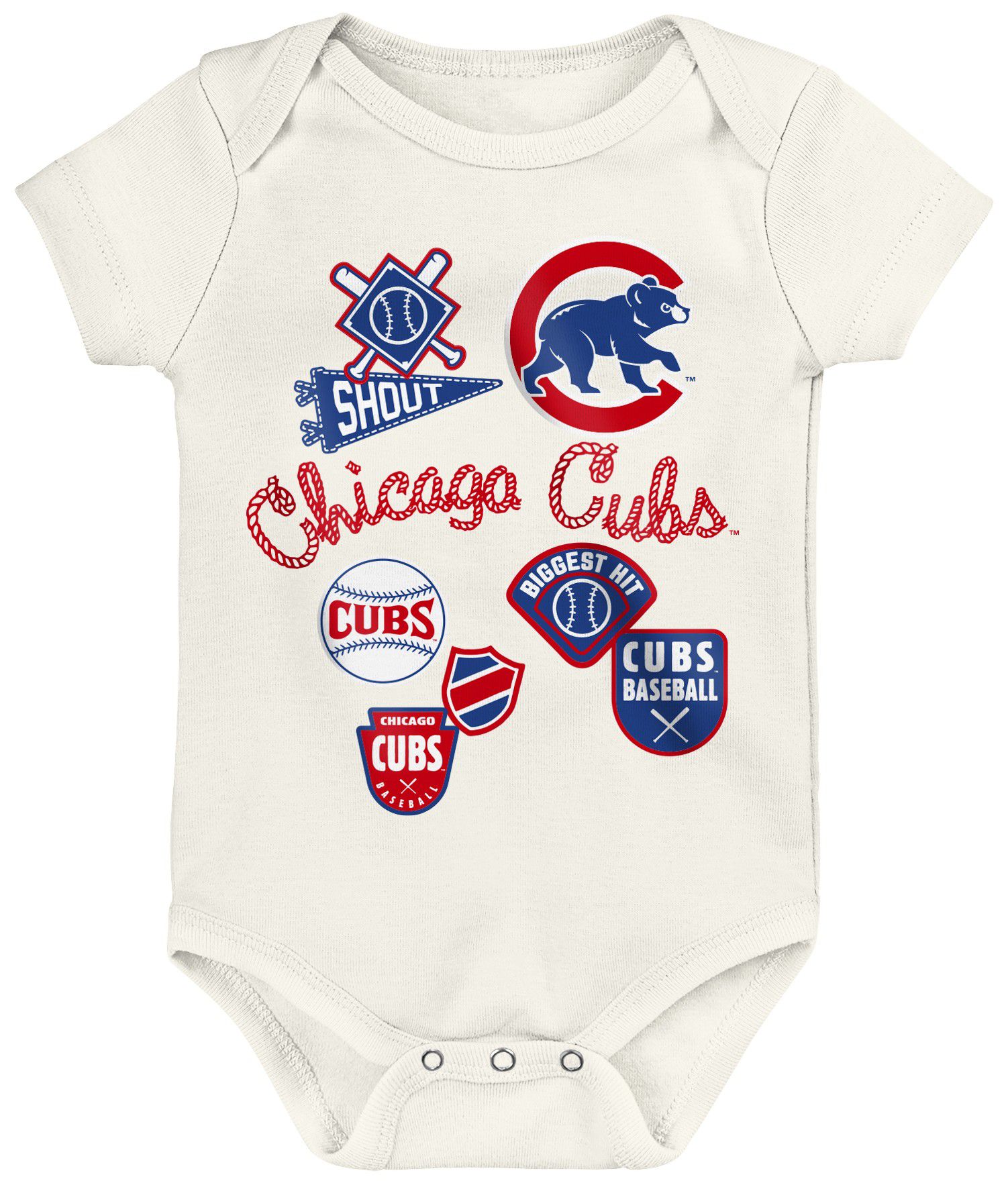 MLB Team Apparel Infant Chicago Cubs Home Plate 3-Piece Creeper product image