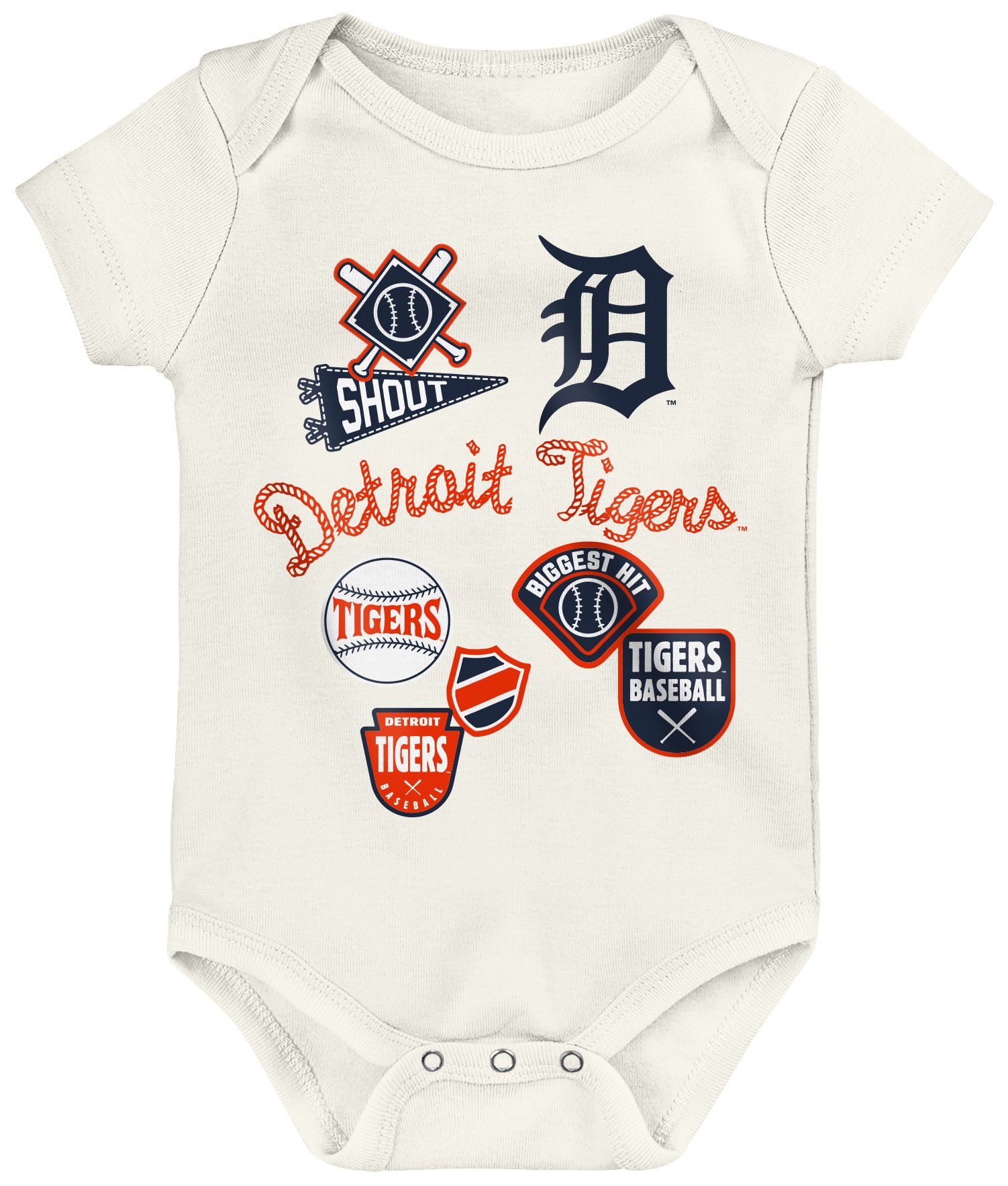 MLB Team Apparel Infant Detroit Tigers Home Plate 3-Piece Creeper product image