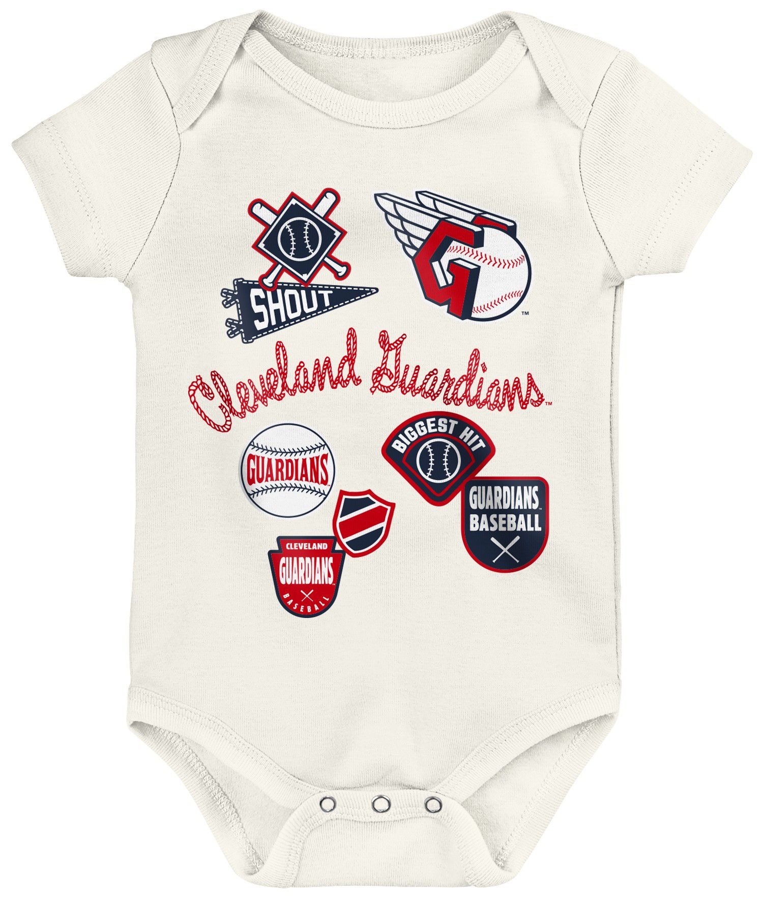MLB Team Apparel Infant Cleveland Guardians Home Plate 3-Piece Creeper product image