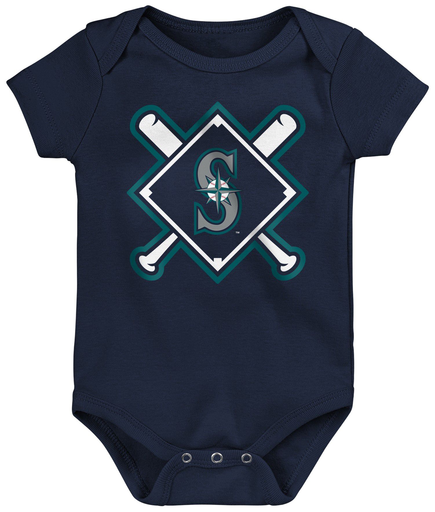 MLB Team Apparel Infant Seattle Mariners Home Plate 3-Piece Creeper product image