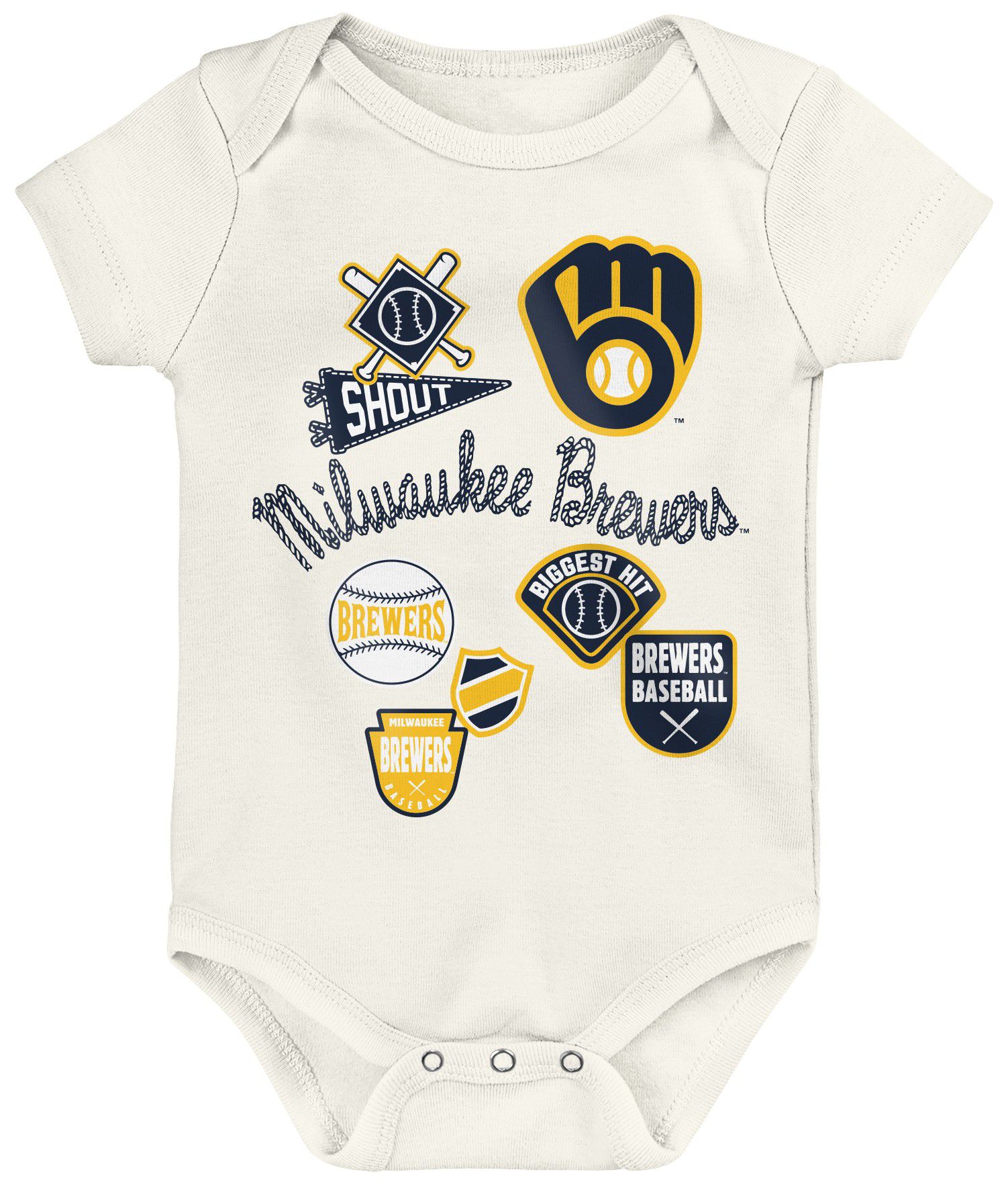 MLB Team Apparel Infant Milwaukee Brewers Home Plate 3-Piece Creeper product image