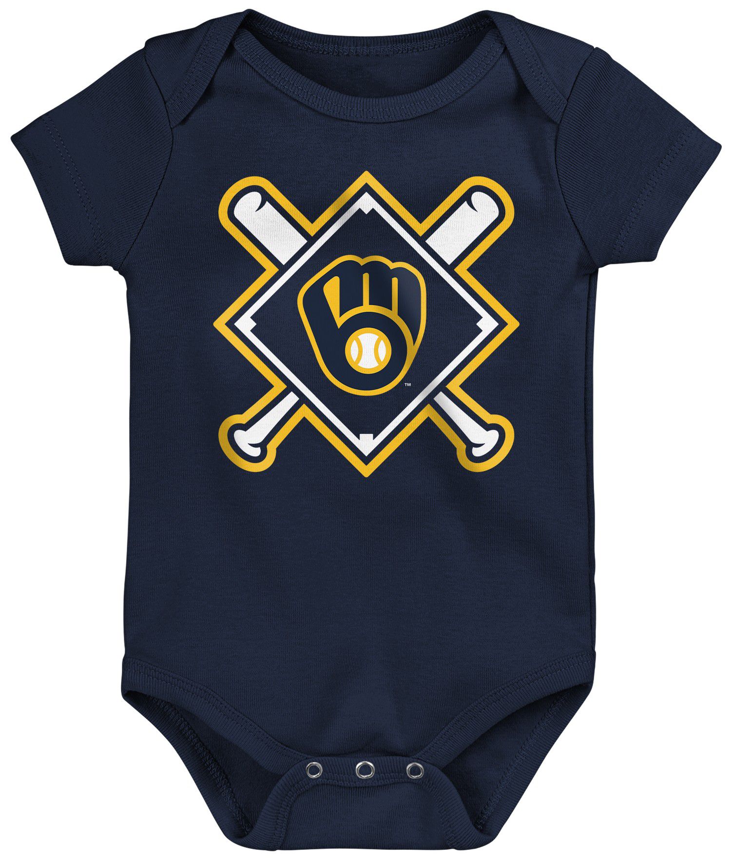 MLB Team Apparel Infant Milwaukee Brewers Home Plate 3-Piece Creeper product image