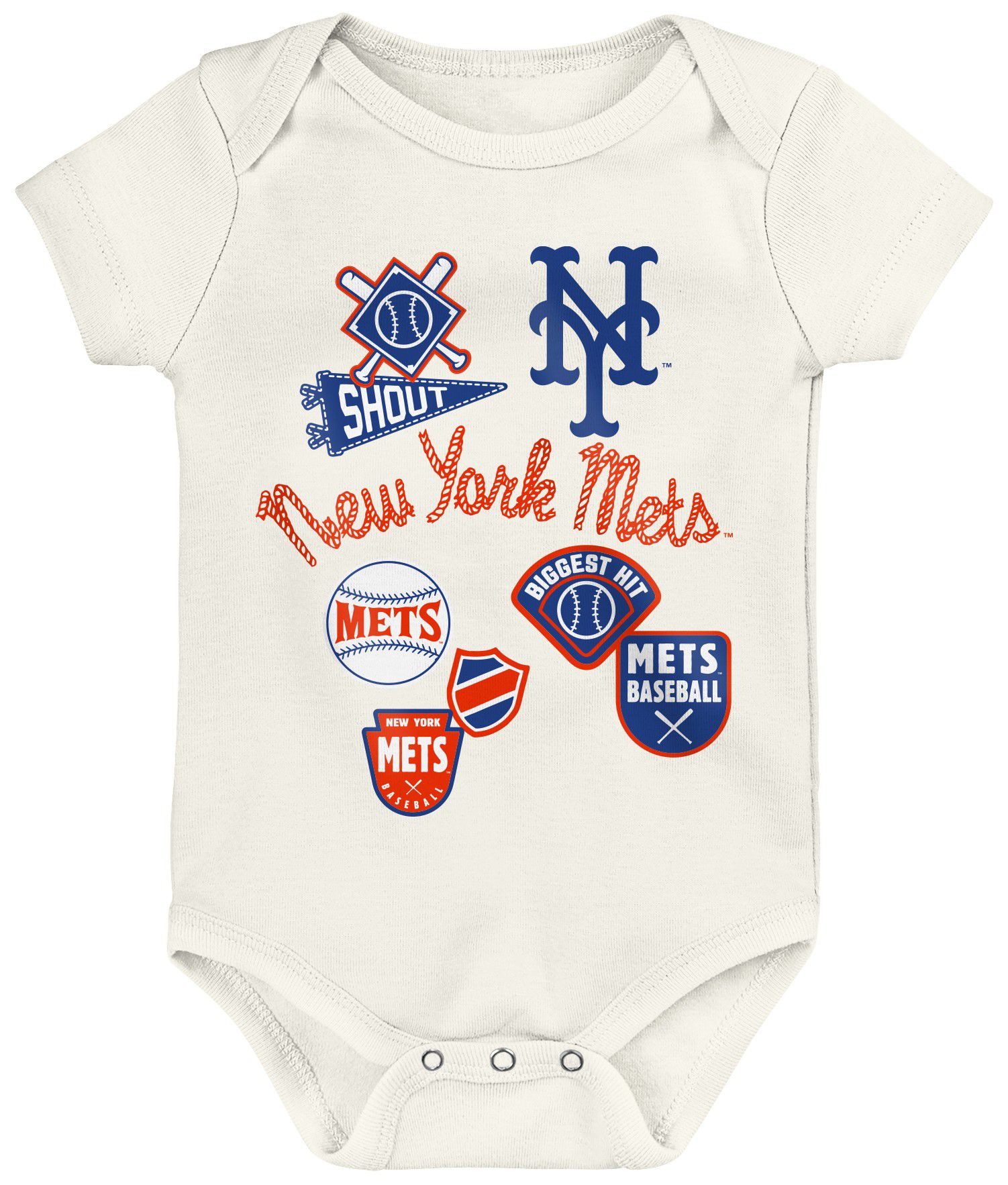 MLB Team Apparel Infant New York Mets Home Plate 3-Piece Creeper product image
