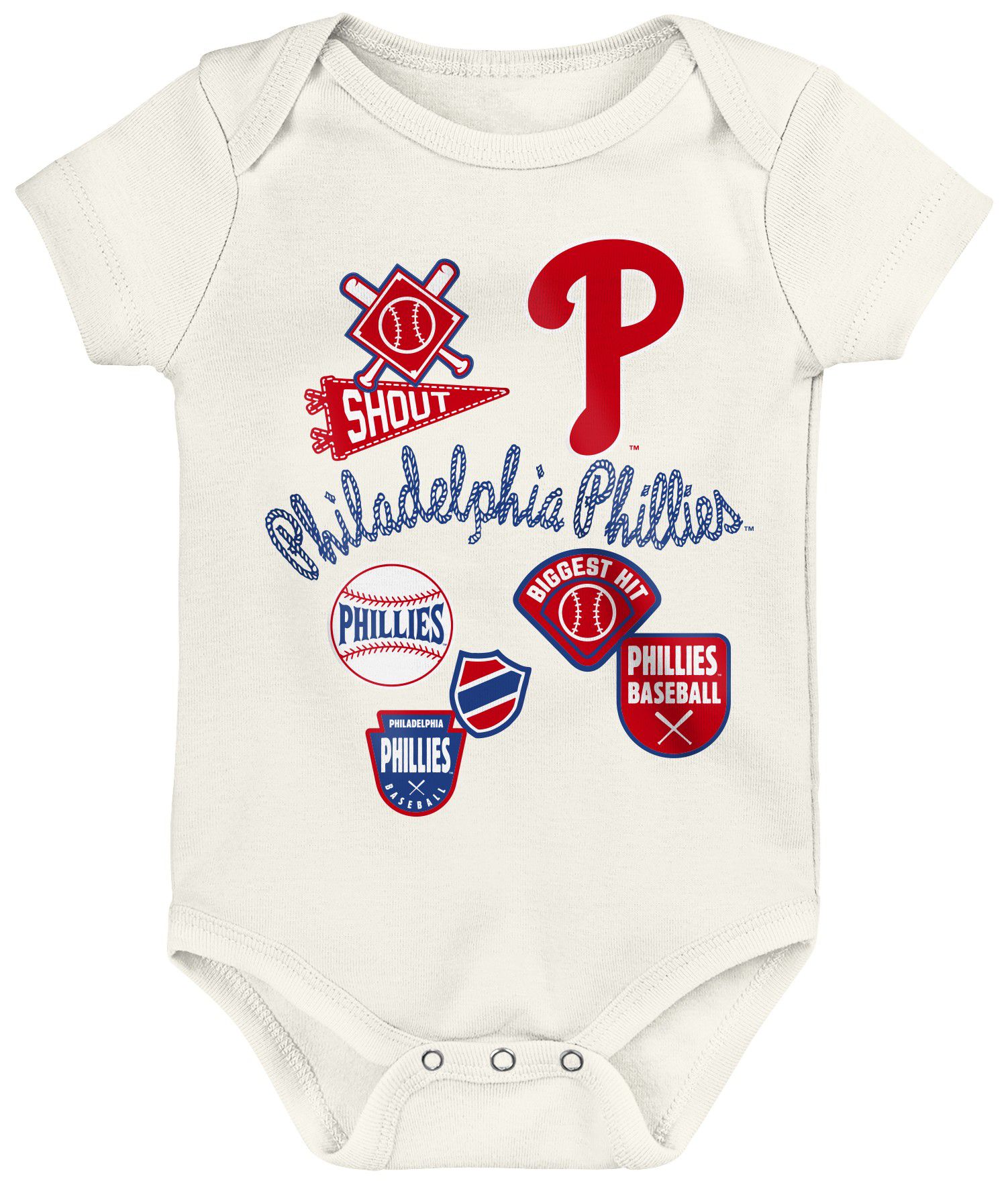 MLB Team Apparel Infant Philadelphia Phillies Home Plate 3-Piece Creeper product image