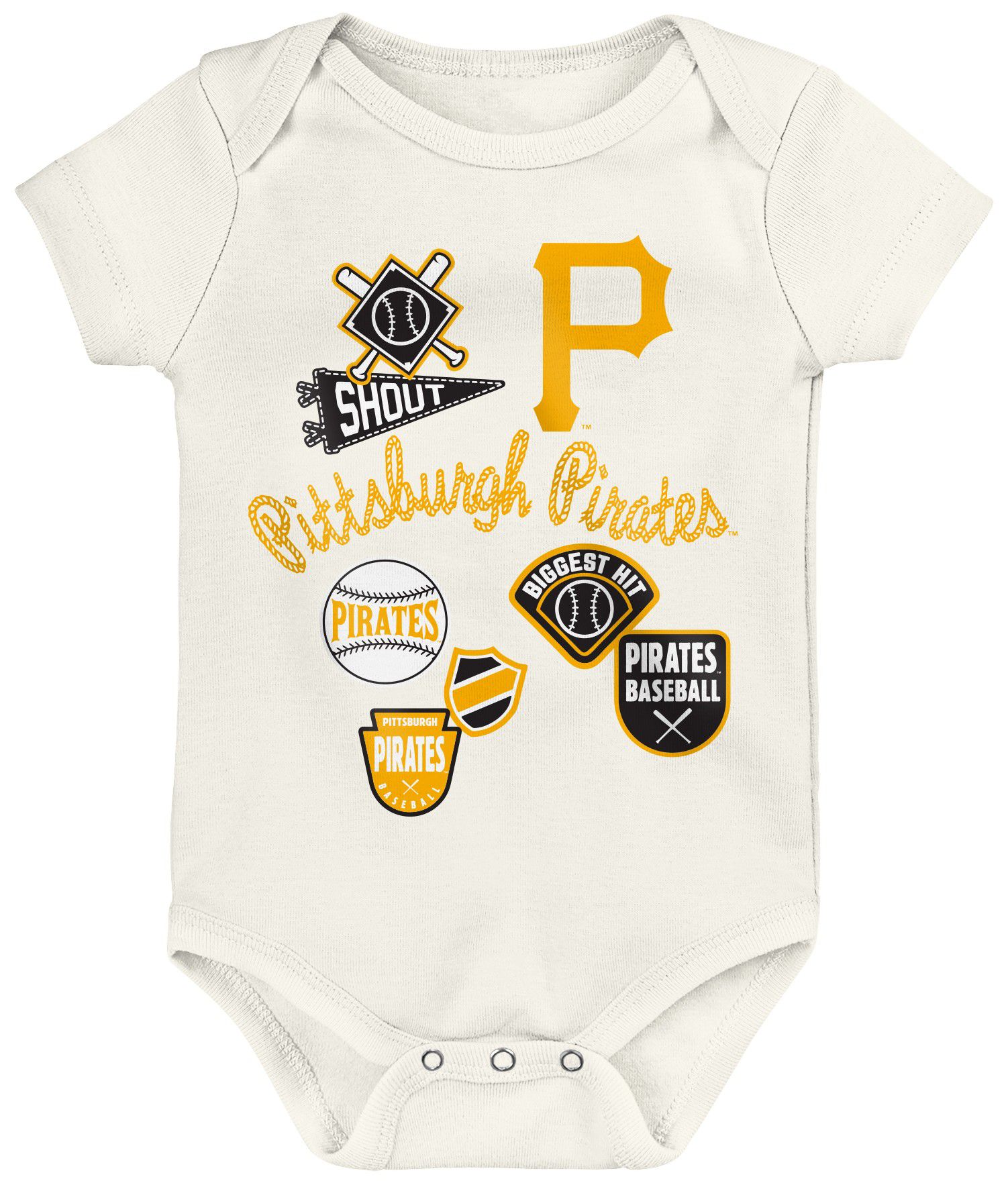 MLB Team Apparel Infant Pittsburgh Pirates Home Plate 3-Piece Creeper product image