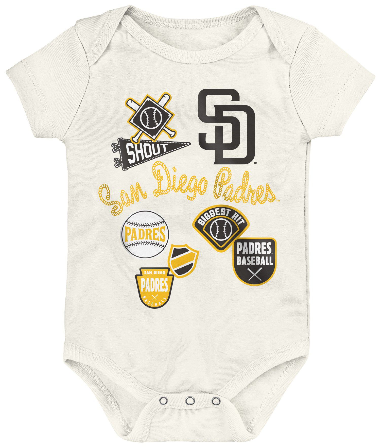 MLB Team Apparel Infant San Diego Padres Home Plate 3-Piece Creeper product image